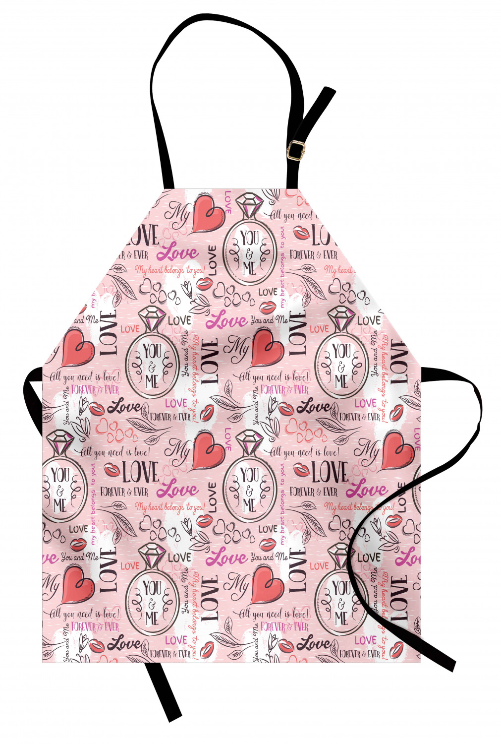 Wedding Apron Unisex Kitchen Bib with Adjustable Neck for Cooking Baking