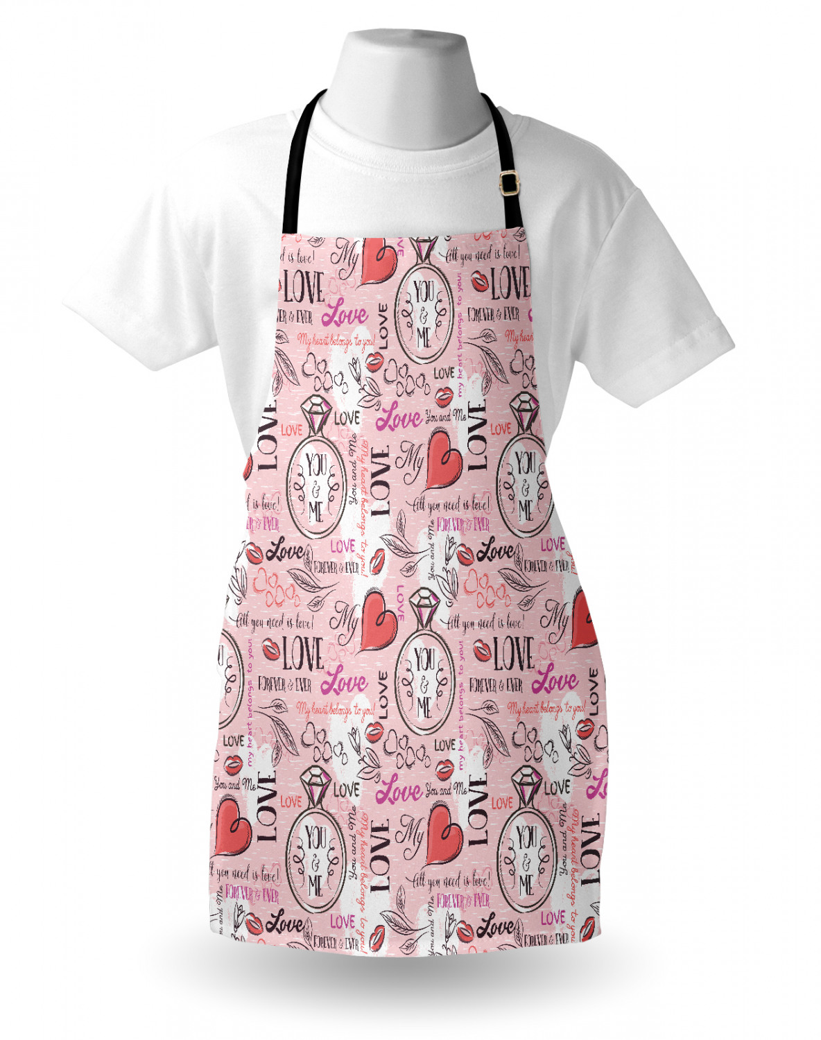 Wedding Apron Unisex Kitchen Bib with Adjustable Neck for Cooking Baking