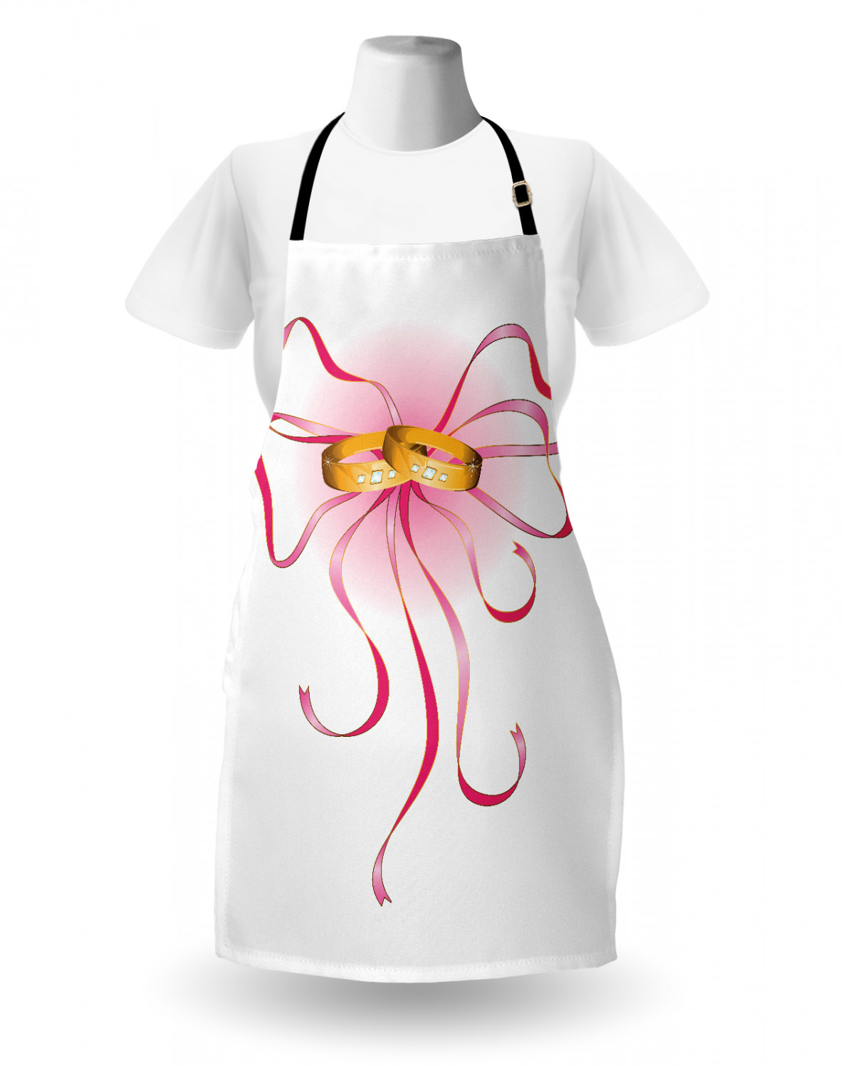 Wedding Apron Unisex Kitchen Bib with Adjustable Neck for Cooking Baking