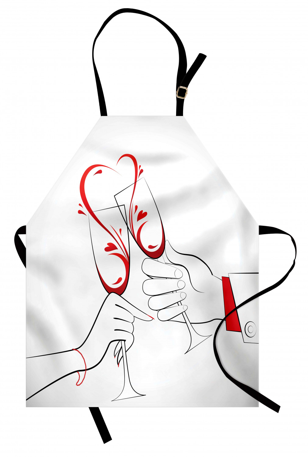 Wedding Apron Unisex Kitchen Bib with Adjustable Neck for Cooking Baking