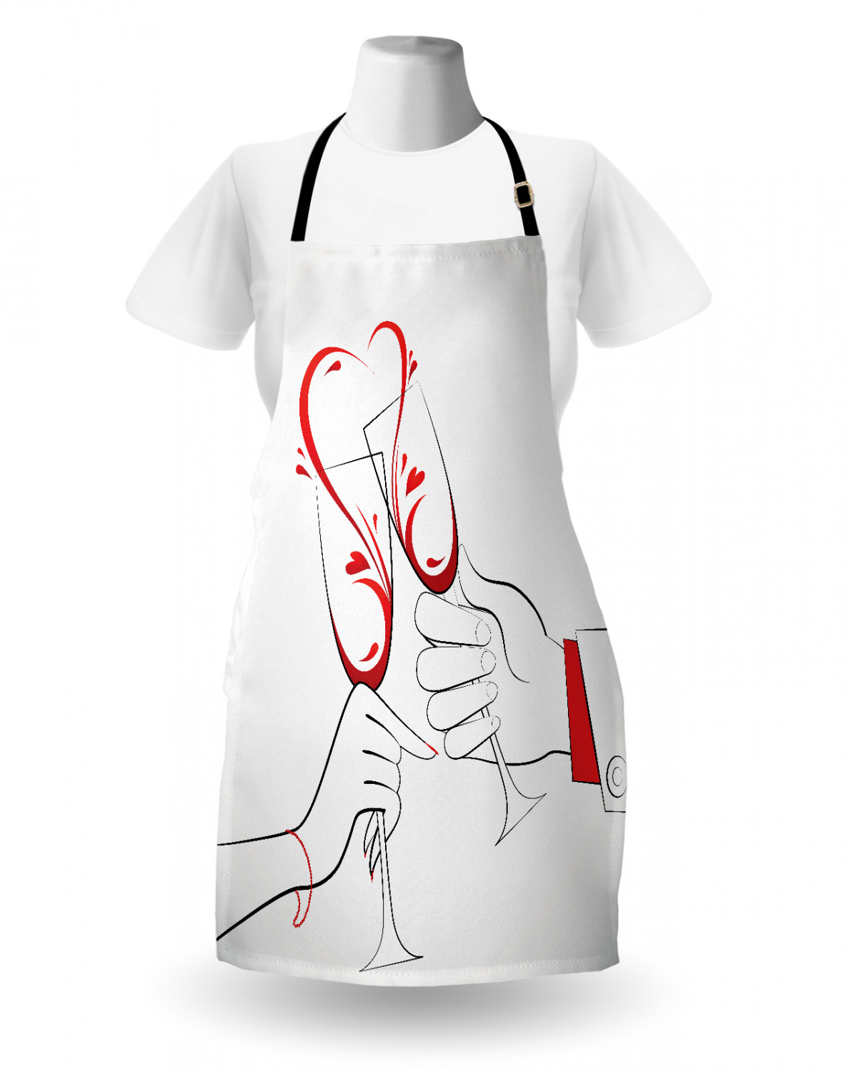 Wedding Apron Unisex Kitchen Bib with Adjustable Neck for Cooking Baking