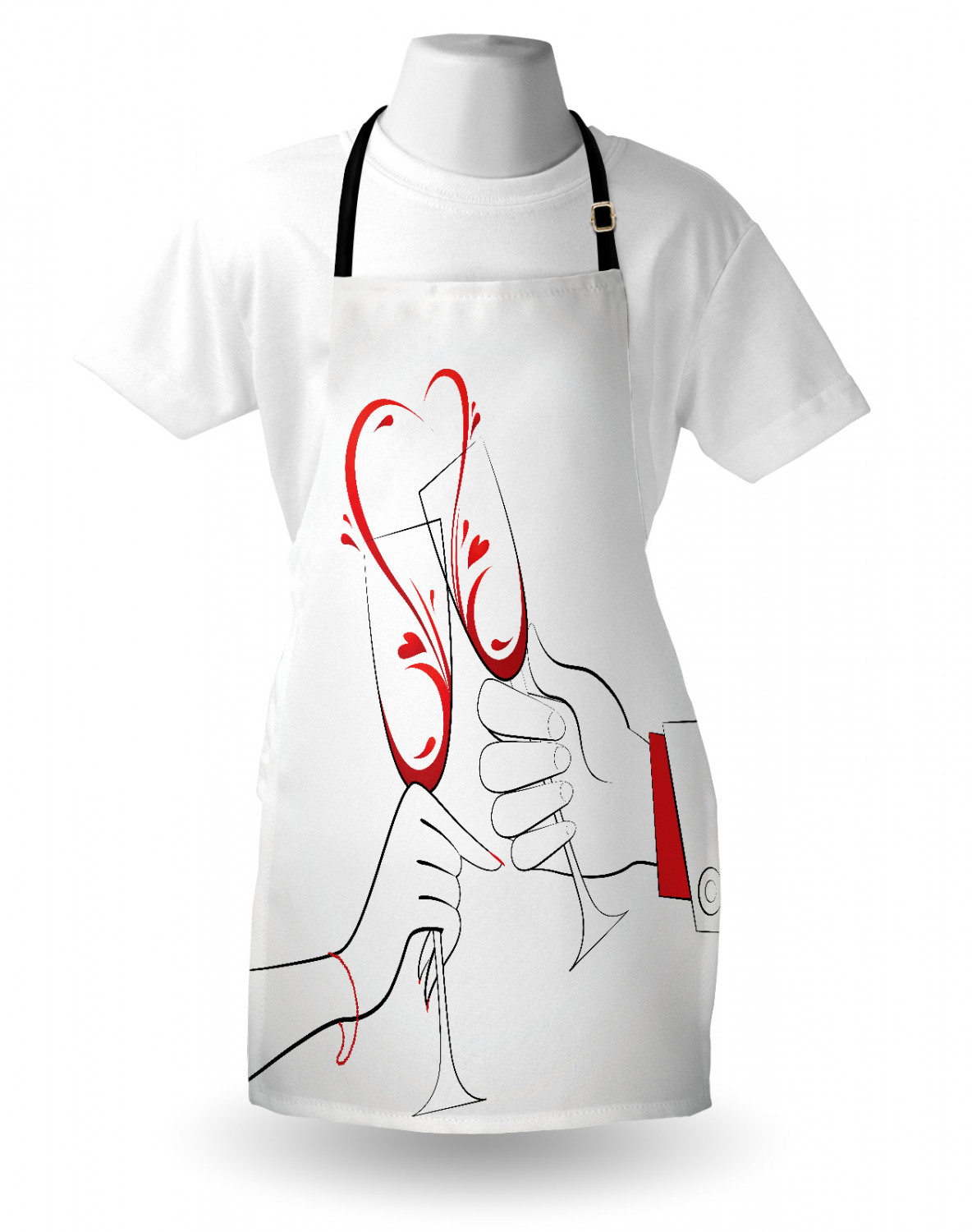 Wedding Apron Unisex Kitchen Bib with Adjustable Neck for Cooking Baking