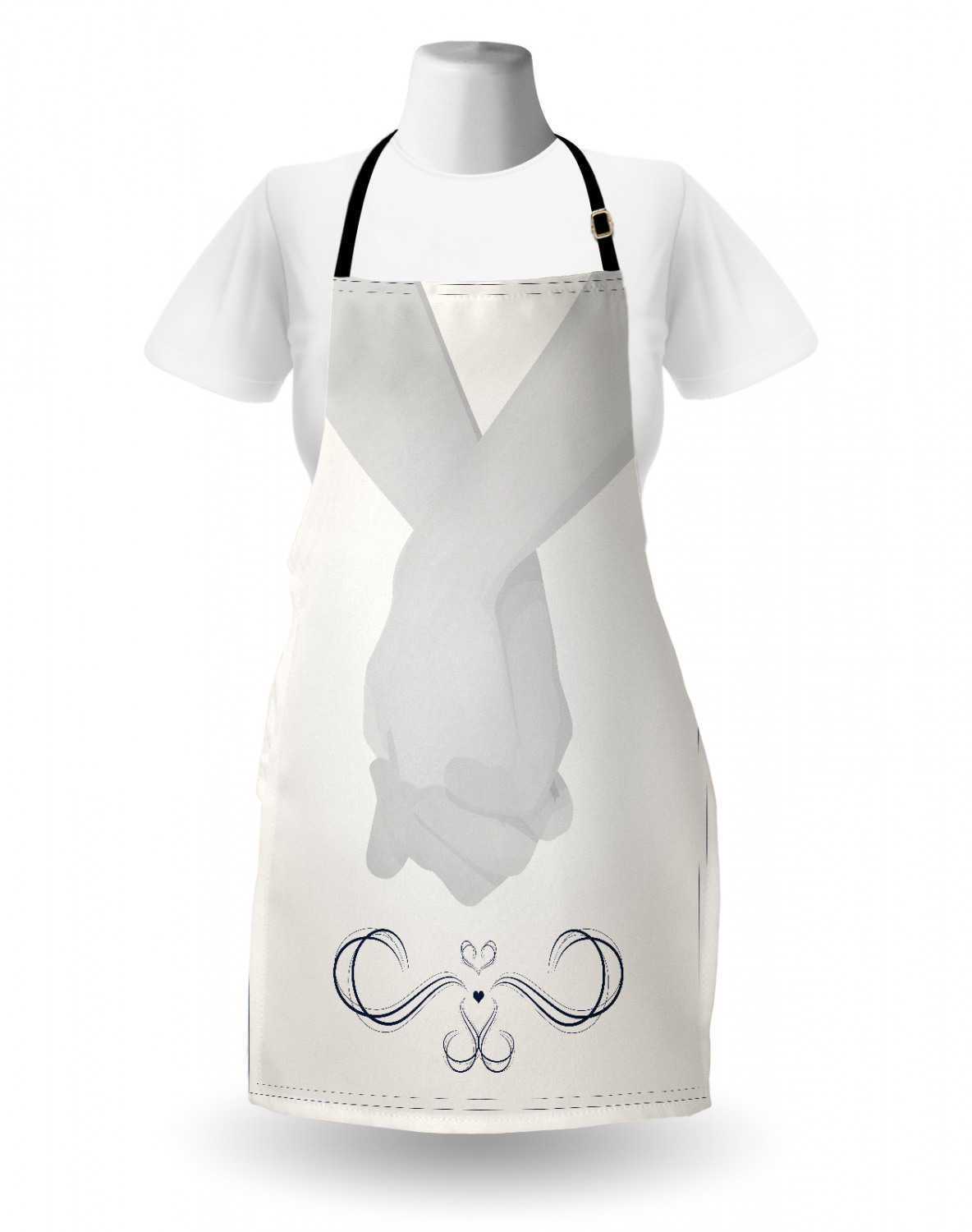 Wedding Apron Unisex Kitchen Bib with Adjustable Neck for Cooking Baking