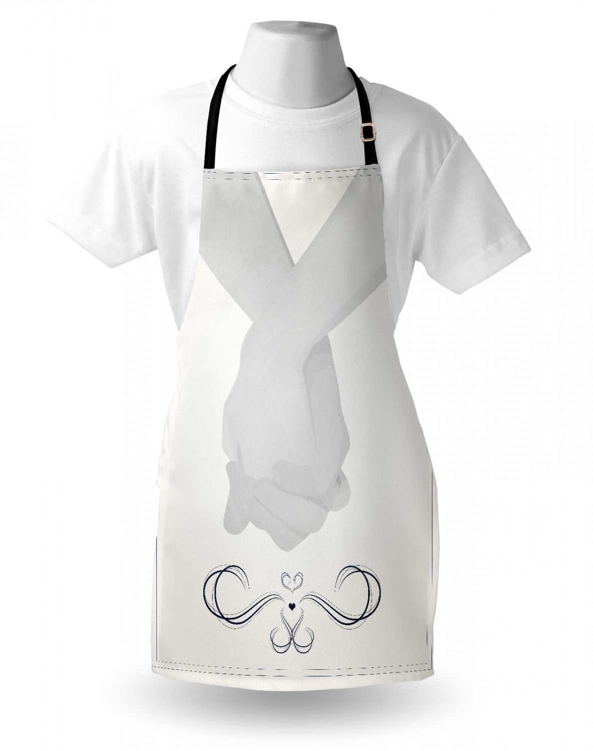 Wedding Apron Unisex Kitchen Bib with Adjustable Neck for Cooking Baking