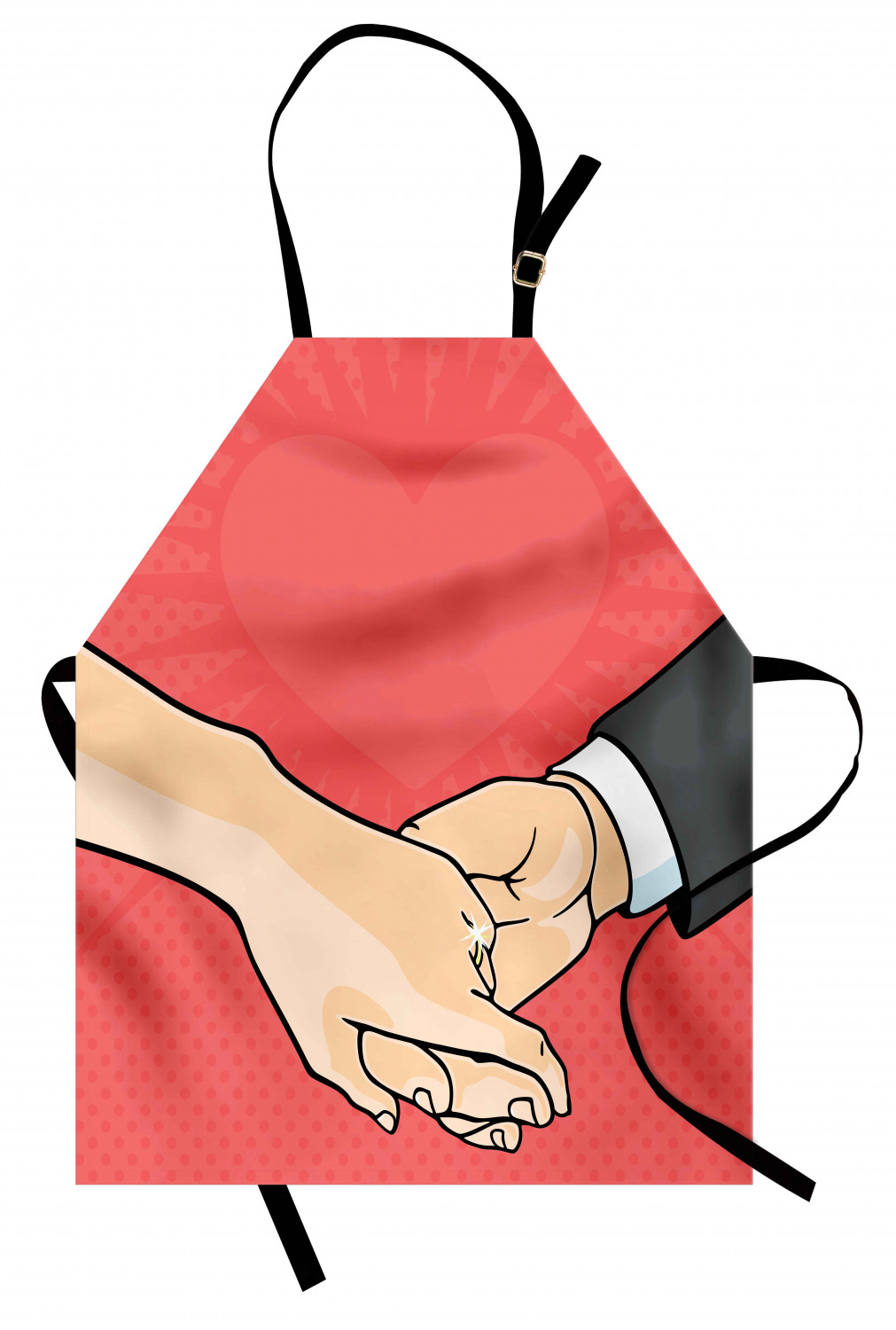 Wedding Apron Unisex Kitchen Bib with Adjustable Neck for Cooking Baking