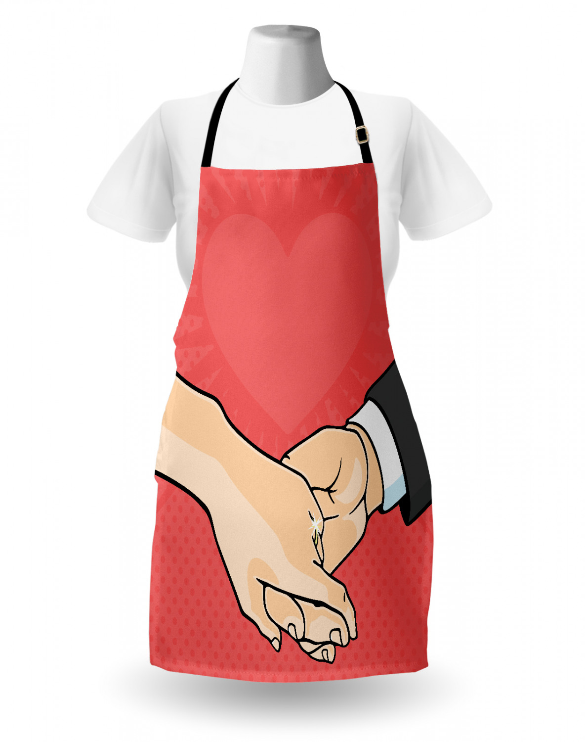 Wedding Apron Unisex Kitchen Bib with Adjustable Neck for Cooking Baking