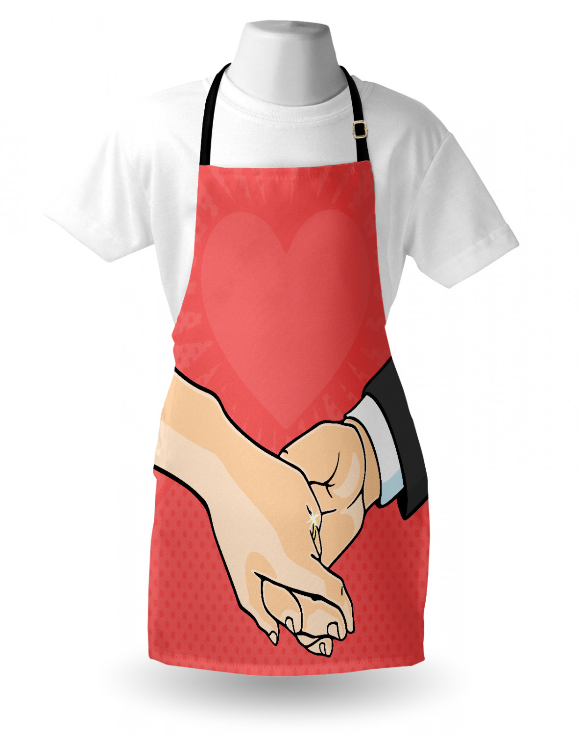 Wedding Apron Unisex Kitchen Bib with Adjustable Neck for Cooking Baking