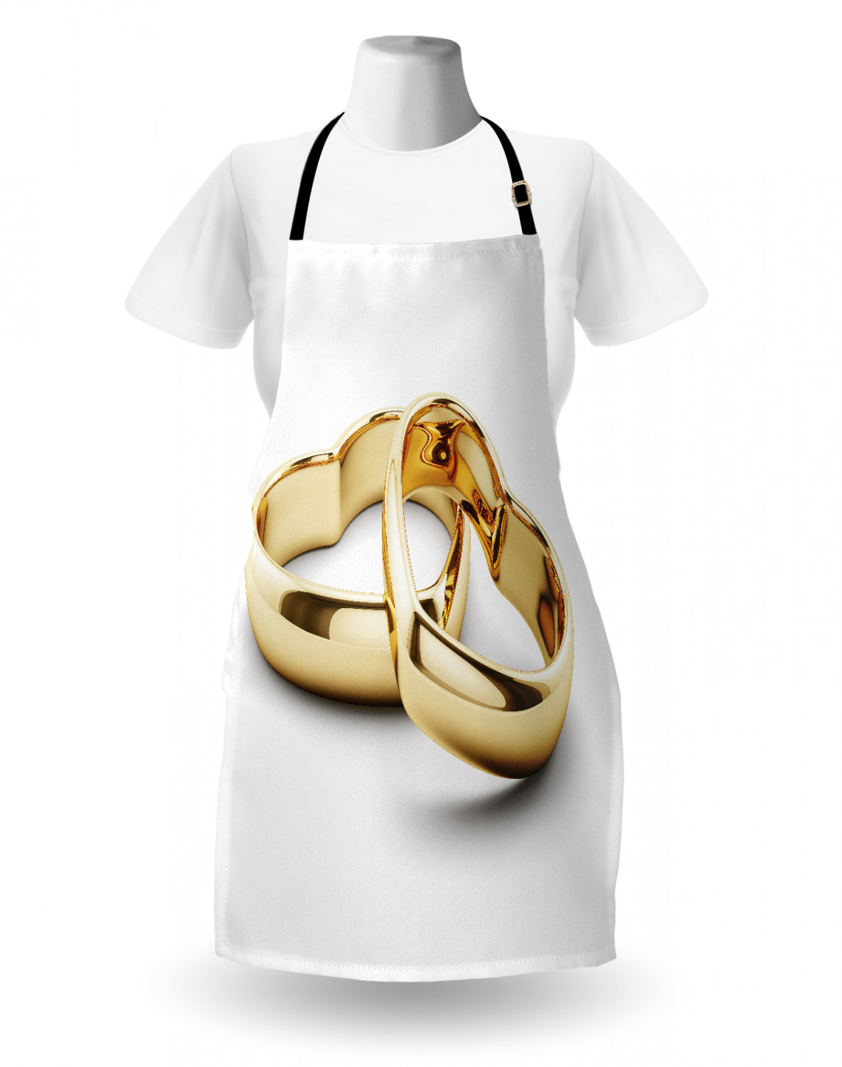 Wedding Apron Unisex Kitchen Bib with Adjustable Neck for Cooking Baking