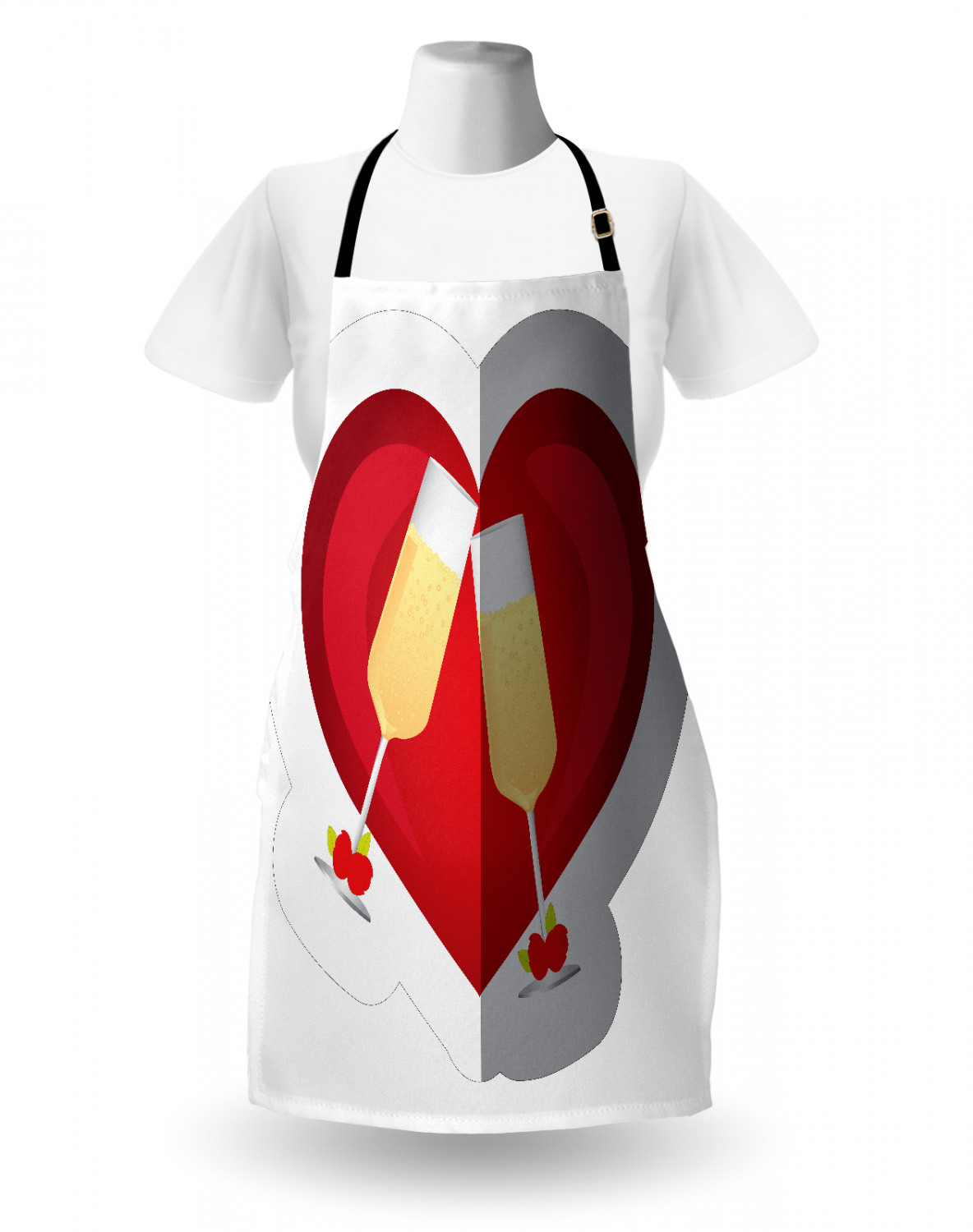 Wedding Apron Unisex Kitchen Bib with Adjustable Neck for Cooking Baking