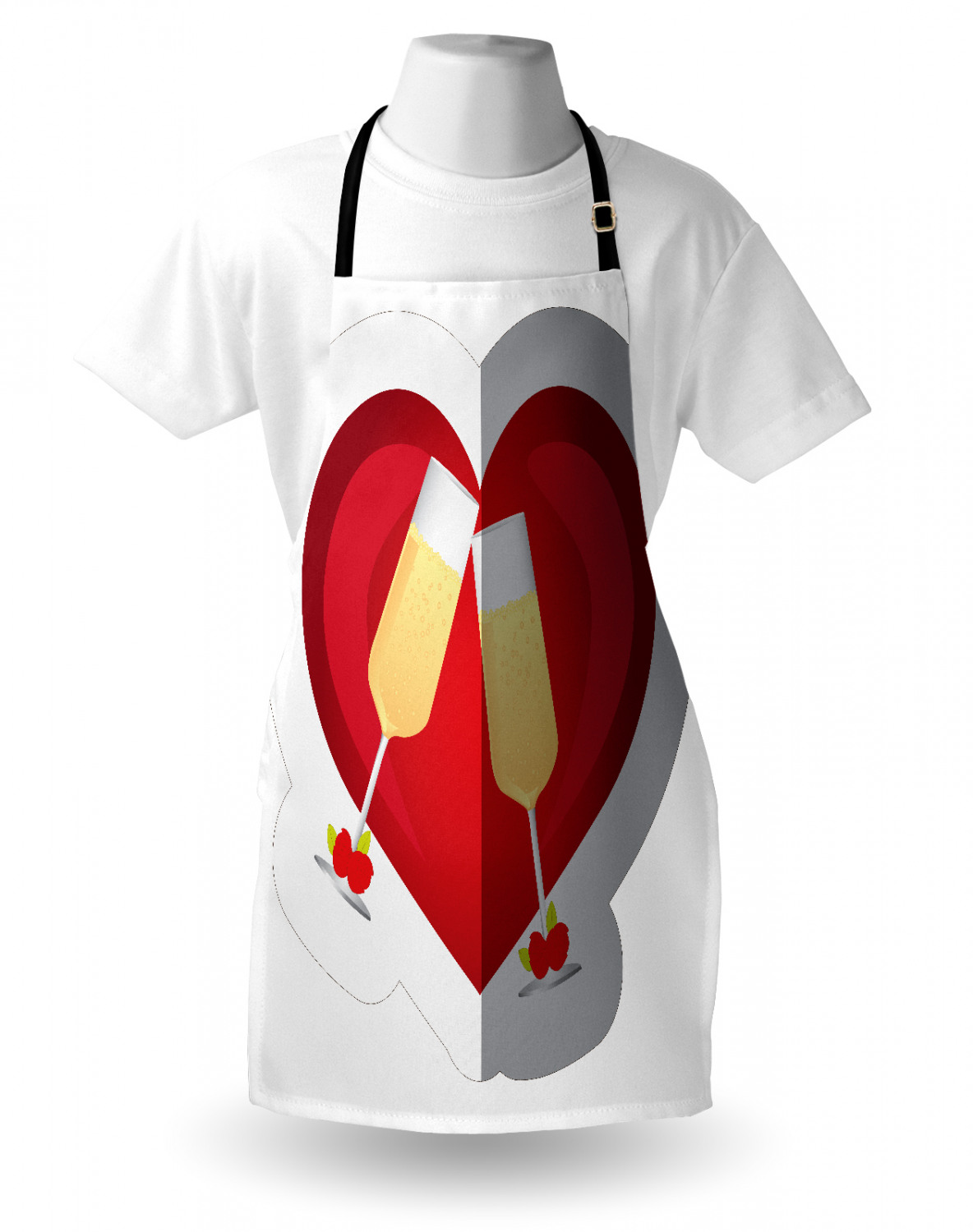 Wedding Apron Unisex Kitchen Bib with Adjustable Neck for Cooking Baking