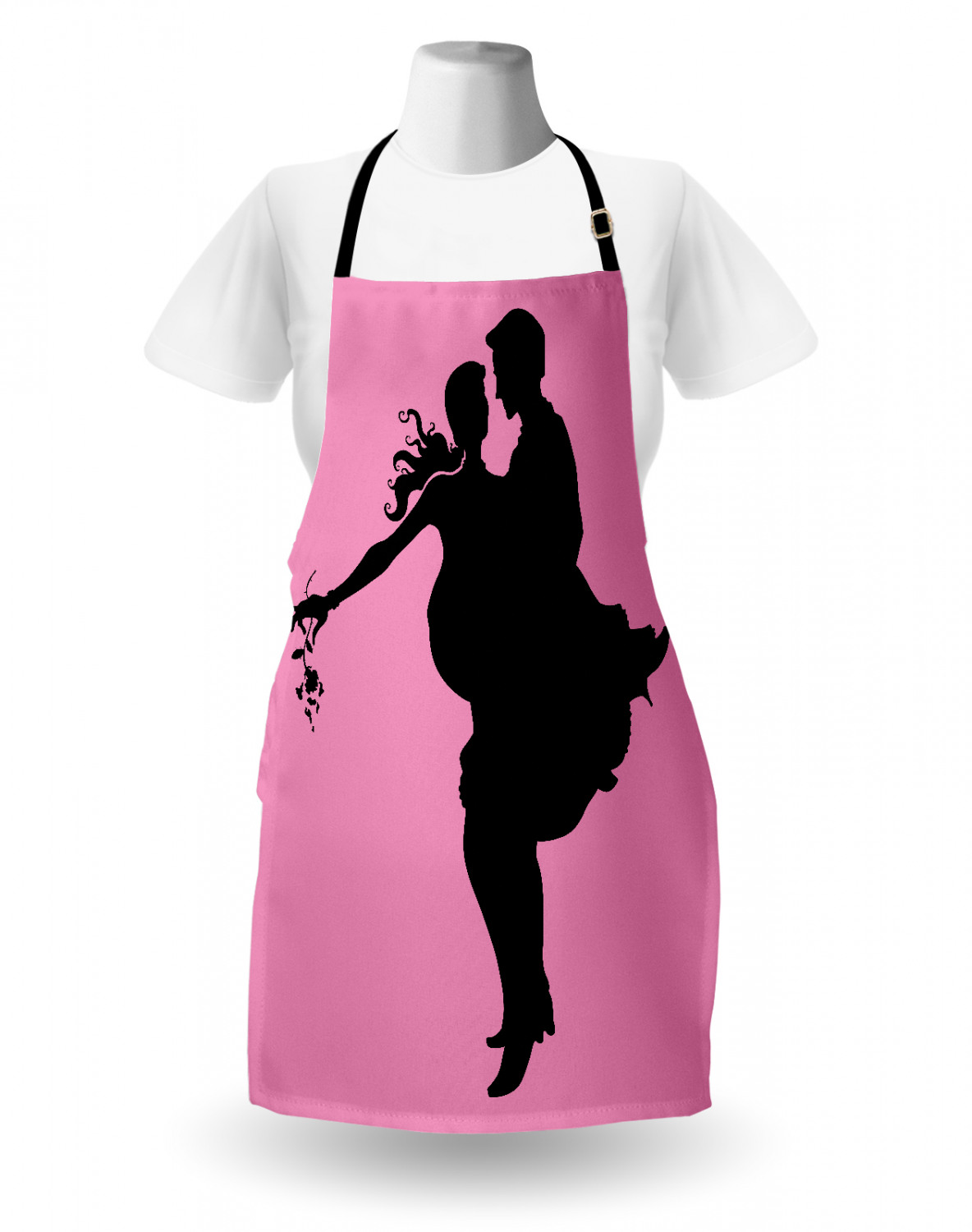 Wedding Apron Unisex Kitchen Bib with Adjustable Neck for Cooking Baking