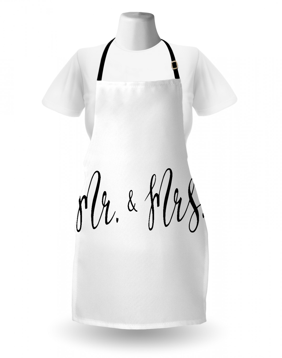 Wedding Apron Unisex Kitchen Bib with Adjustable Neck for Cooking Baking