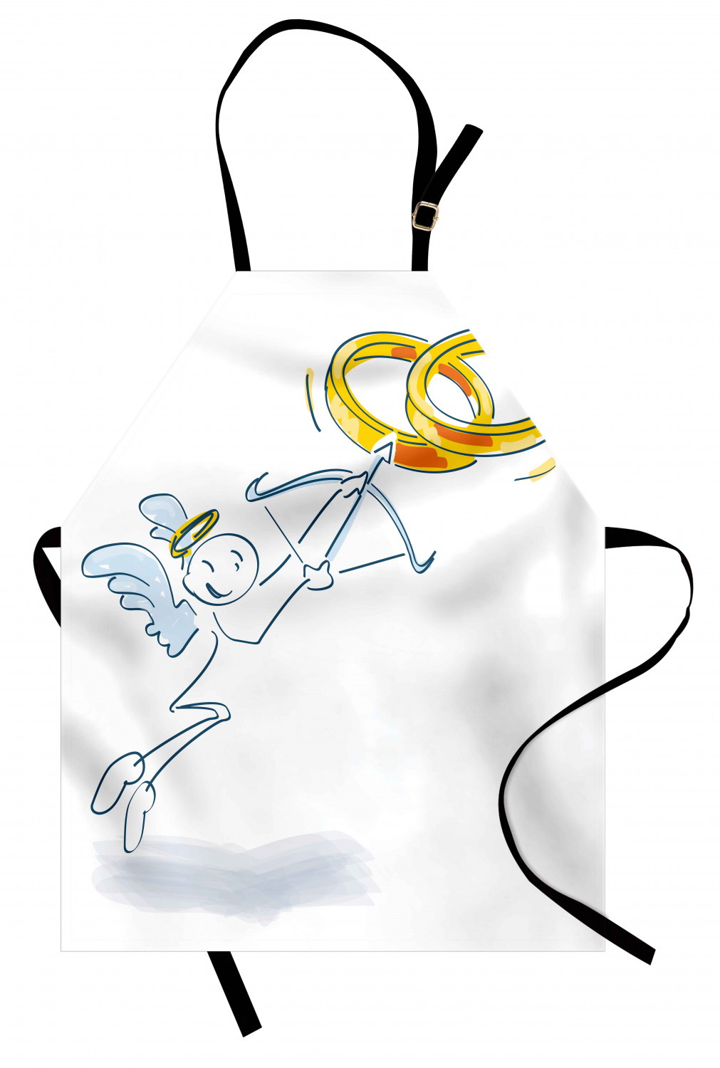 Wedding Apron Unisex Kitchen Bib with Adjustable Neck for Cooking Baking