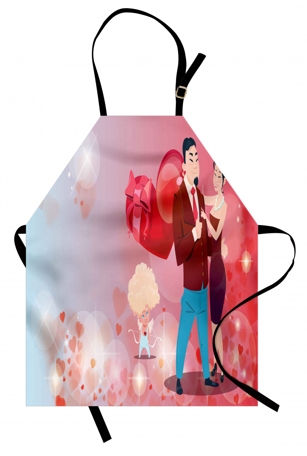 Wedding Apron Unisex Kitchen Bib with Adjustable Neck for Cooking Baking