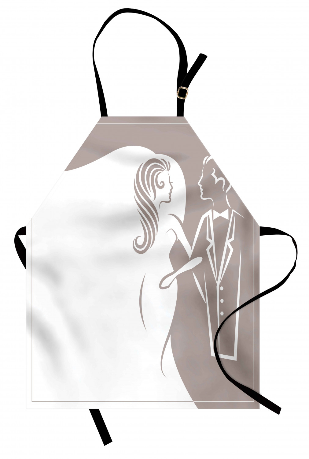 Wedding Apron Unisex Kitchen Bib with Adjustable Neck for Cooking Baking