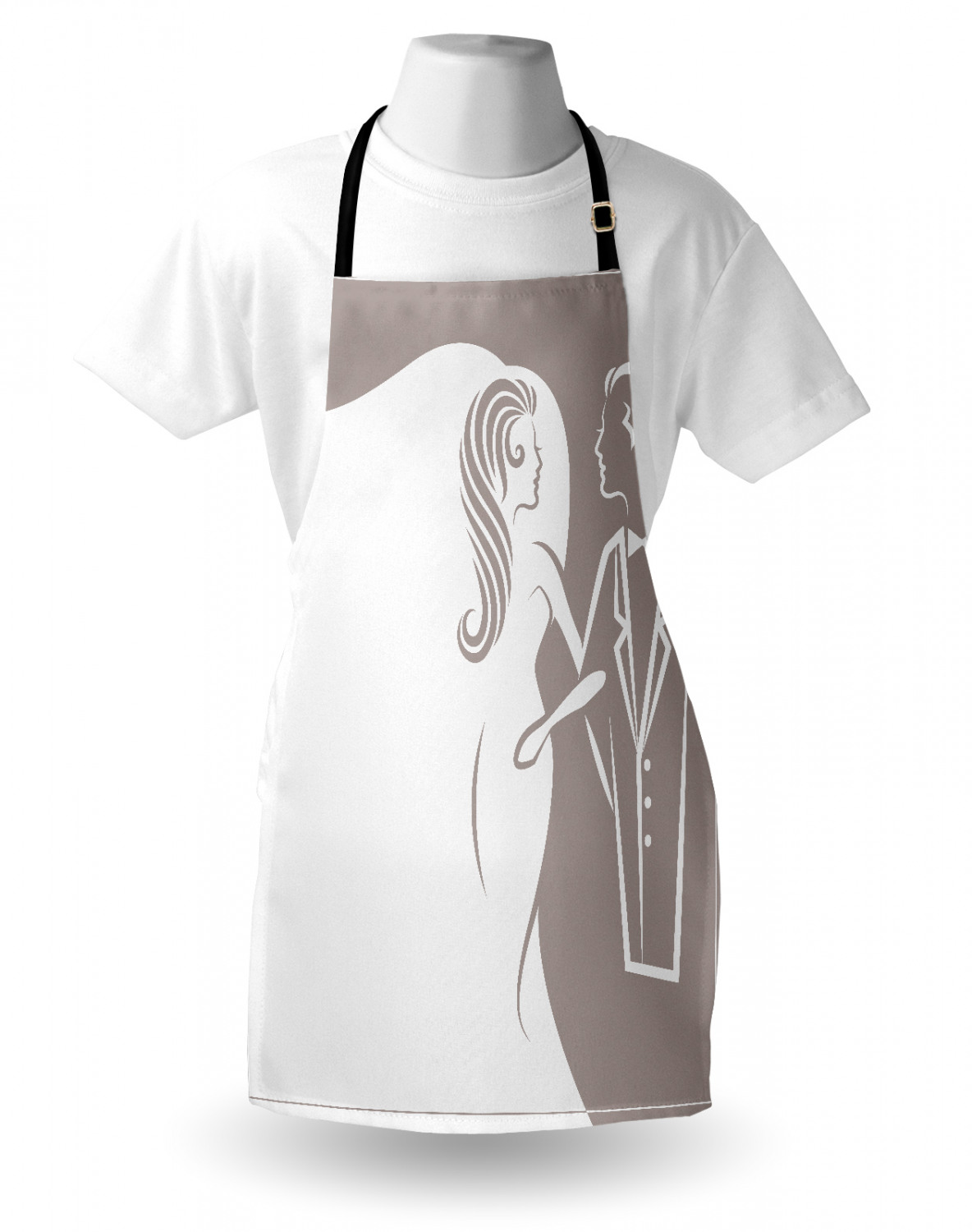 Wedding Apron Unisex Kitchen Bib with Adjustable Neck for Cooking Baking