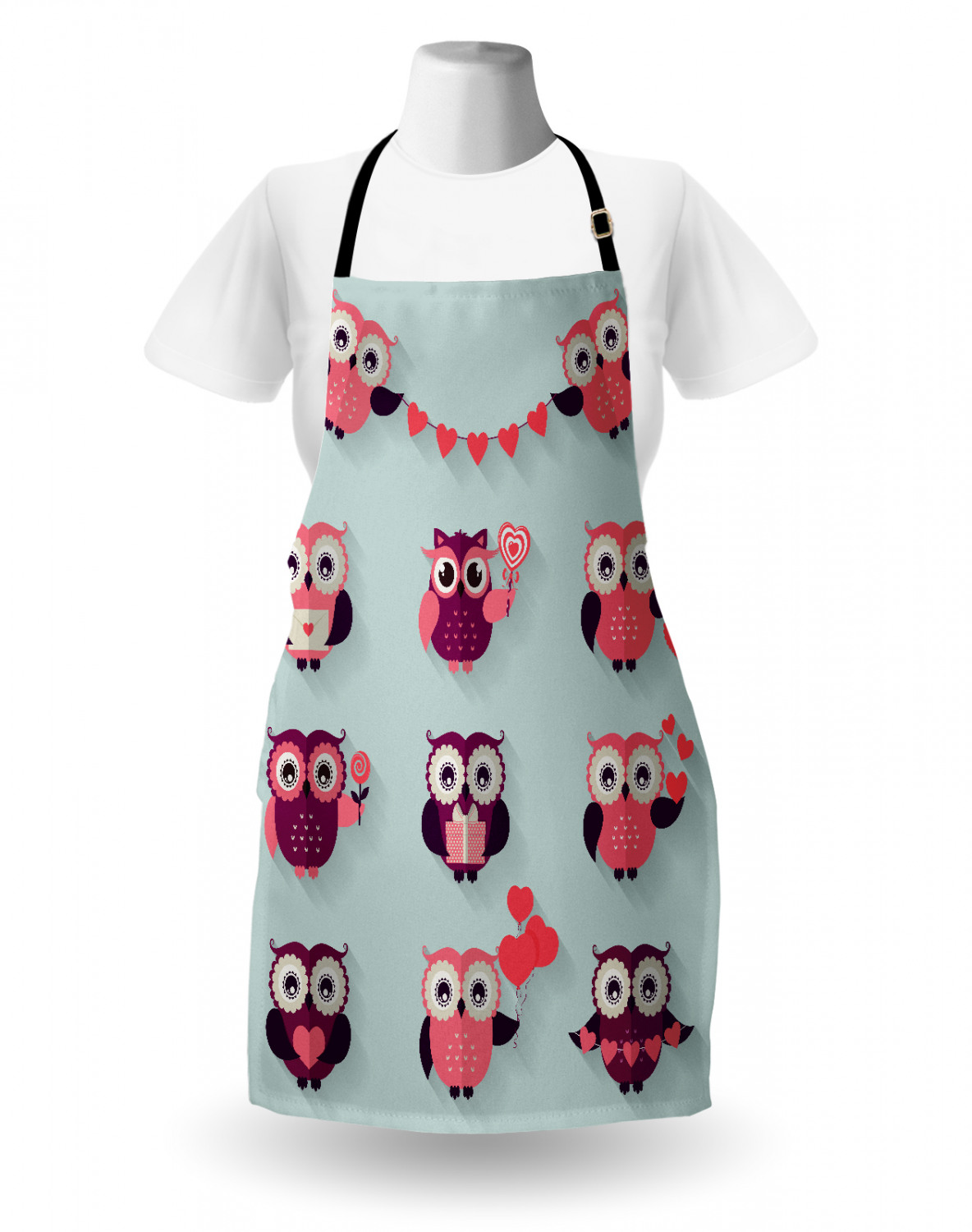 Wedding Apron Unisex Kitchen Bib with Adjustable Neck for Cooking Baking