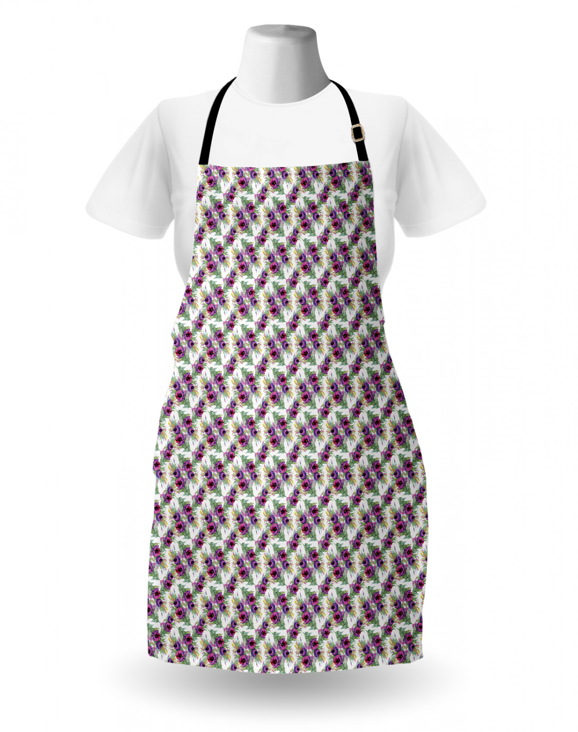 Ambesonne Flower Apron Unisex Kitchen Bib with Adjustable Neck Cooking Baking - Bild 131 von 183