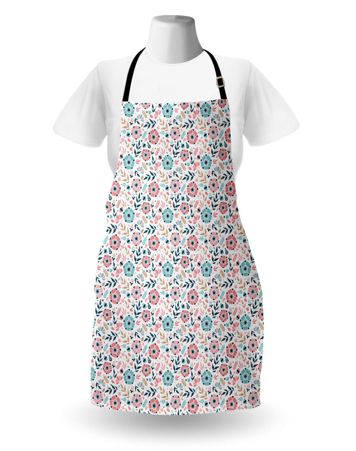 Ambesonne Flower Apron Unisex Kitchen Bib with Adjustable Neck Cooking Baking - Bild 182 von 183