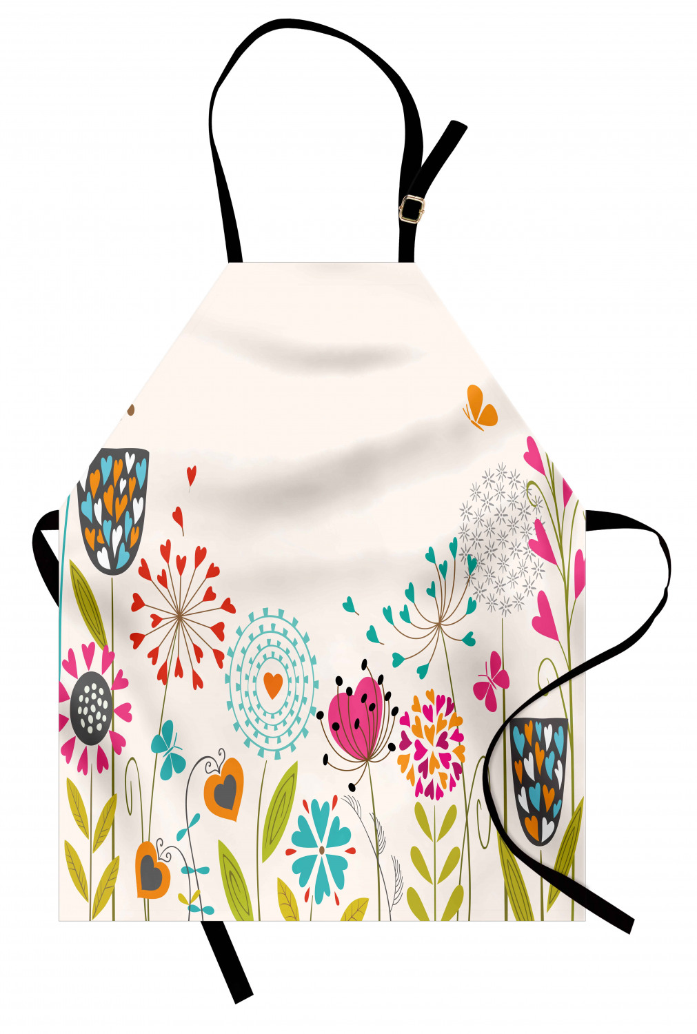 Ambesonne Flower Apron Unisex Kitchen Bib with Adjustable Neck Cooking Baking - Bild 88 von 183
