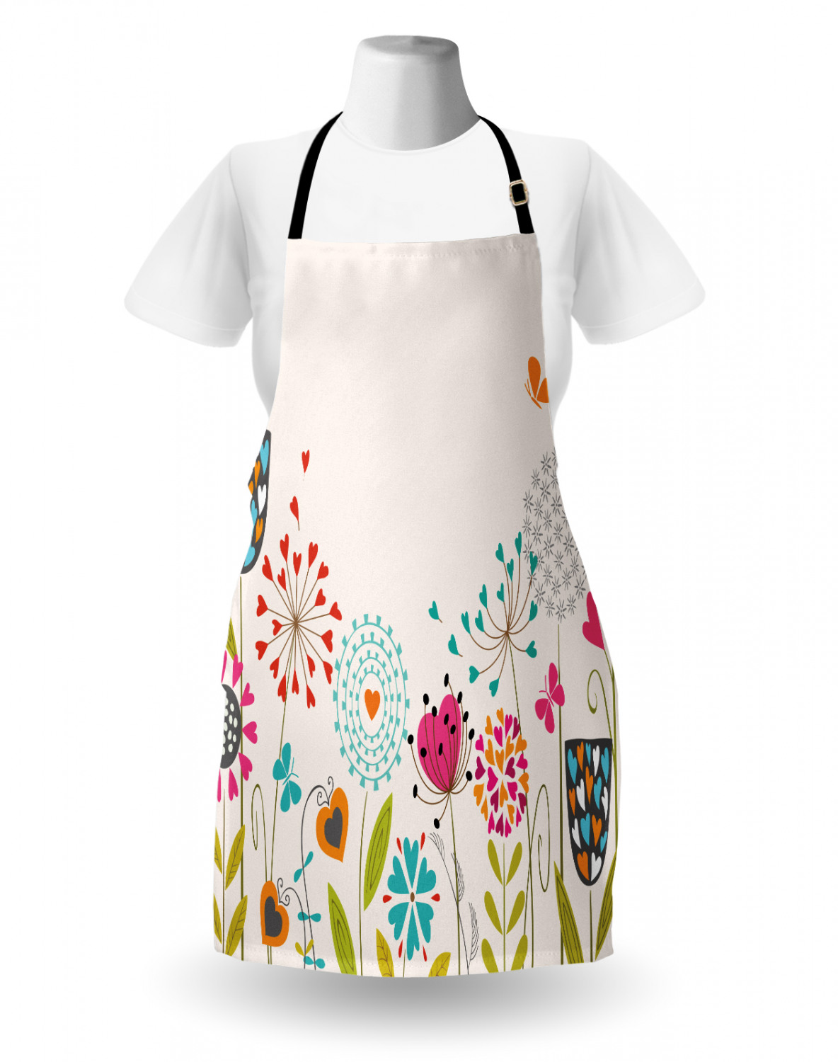 Ambesonne Flower Apron Unisex Kitchen Bib with Adjustable Neck Cooking Baking - Bild 89 von 183