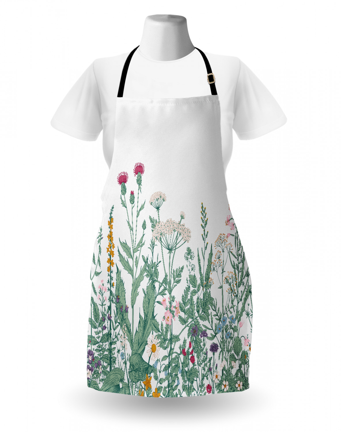 Ambesonne Flower Apron Unisex Kitchen Bib with Adjustable Neck Cooking Baking - Bild 56 von 183