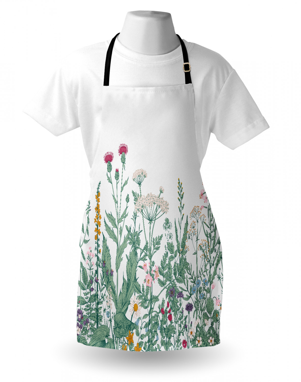 Ambesonne Flower Apron Unisex Kitchen Bib with Adjustable Neck Cooking Baking - Bild 57 von 183