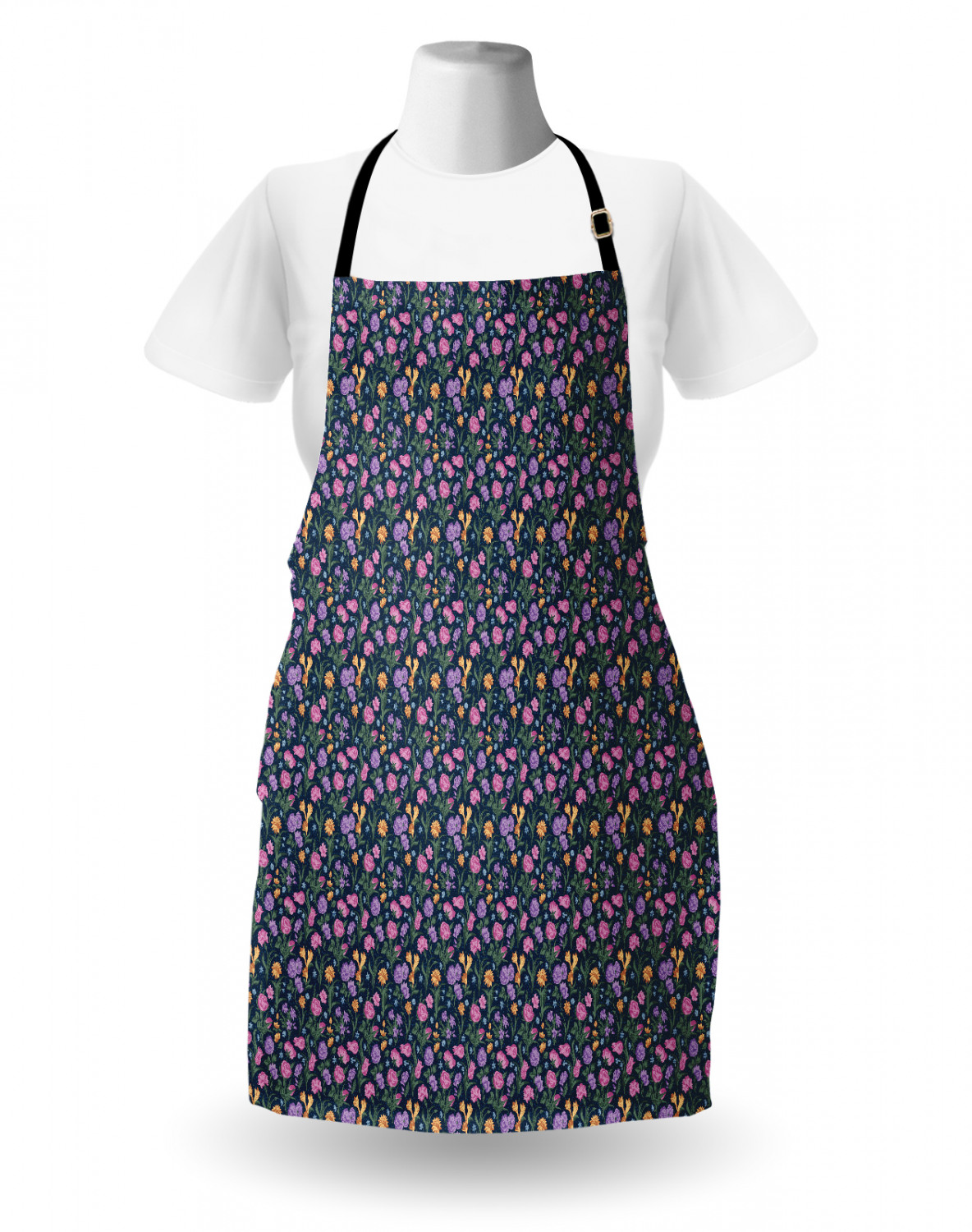 Ambesonne Flower Apron Unisex Kitchen Bib with Adjustable Neck Cooking Baking - Bild 167 von 183