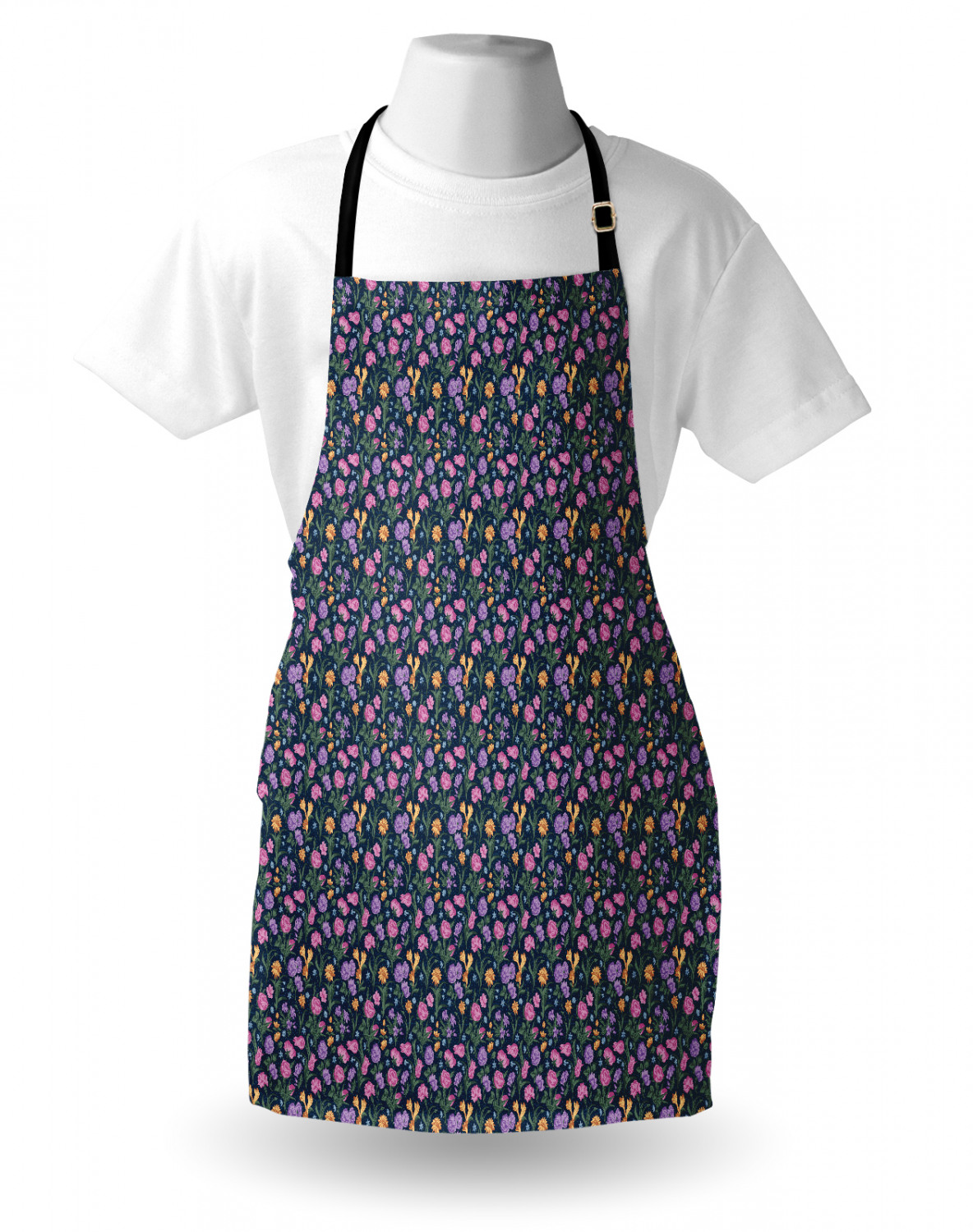 Ambesonne Flower Apron Unisex Kitchen Bib with Adjustable Neck Cooking Baking - Bild 168 von 183