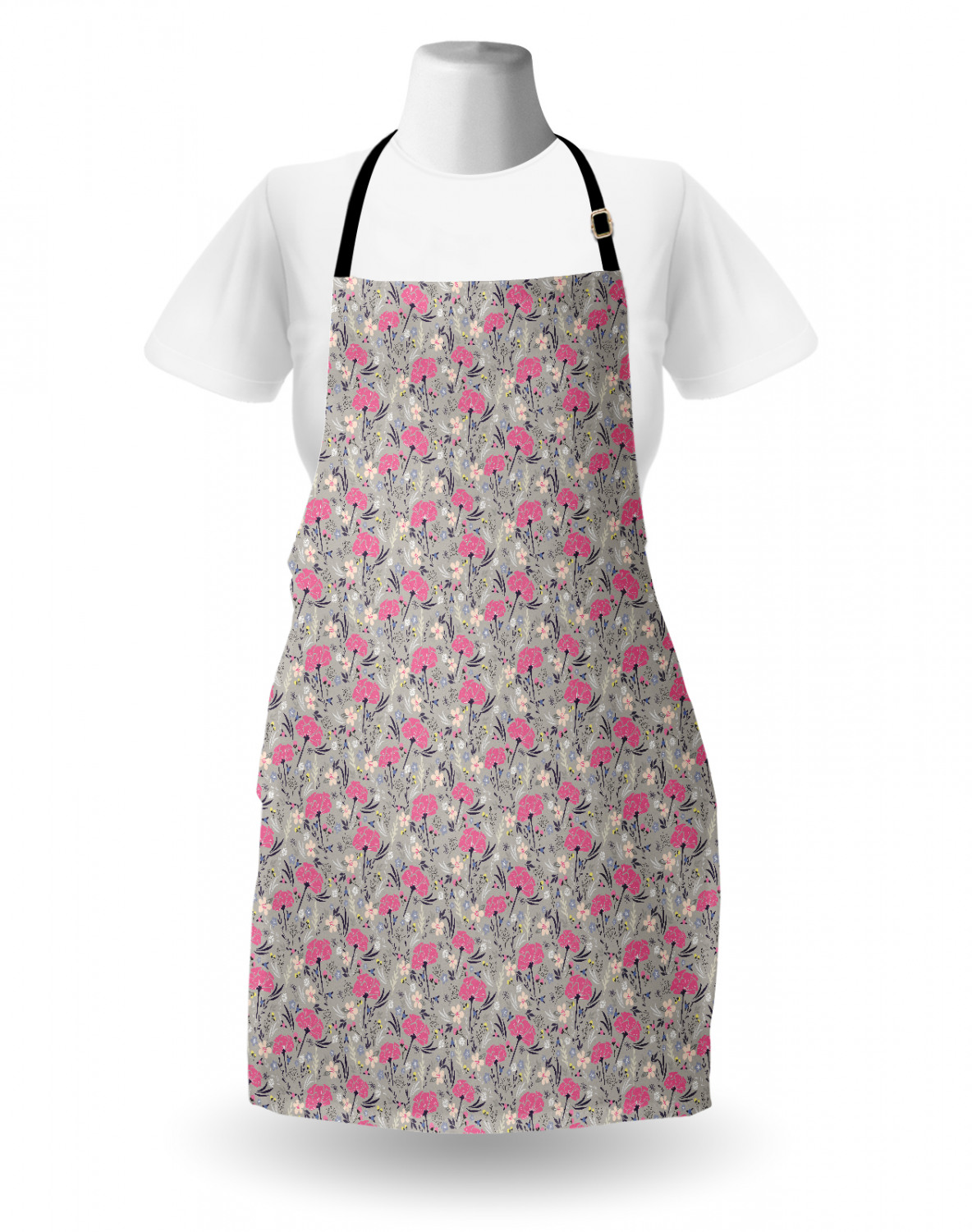 Ambesonne Flower Apron Unisex Kitchen Bib with Adjustable Neck Cooking Baking - Bild 137 von 183
