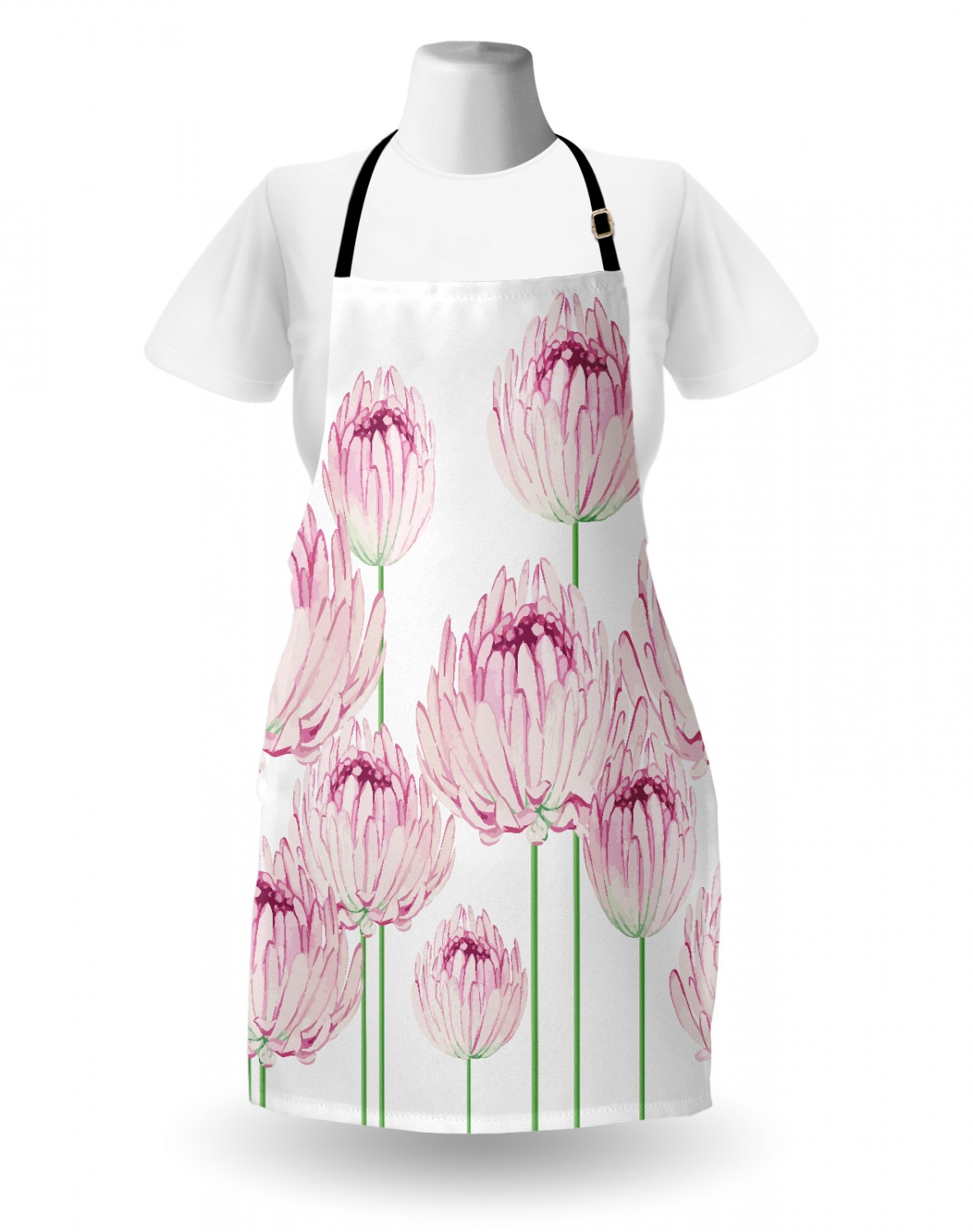 Ambesonne Flower Apron Unisex Kitchen Bib with Adjustable Neck Cooking Baking - Bild 152 von 183