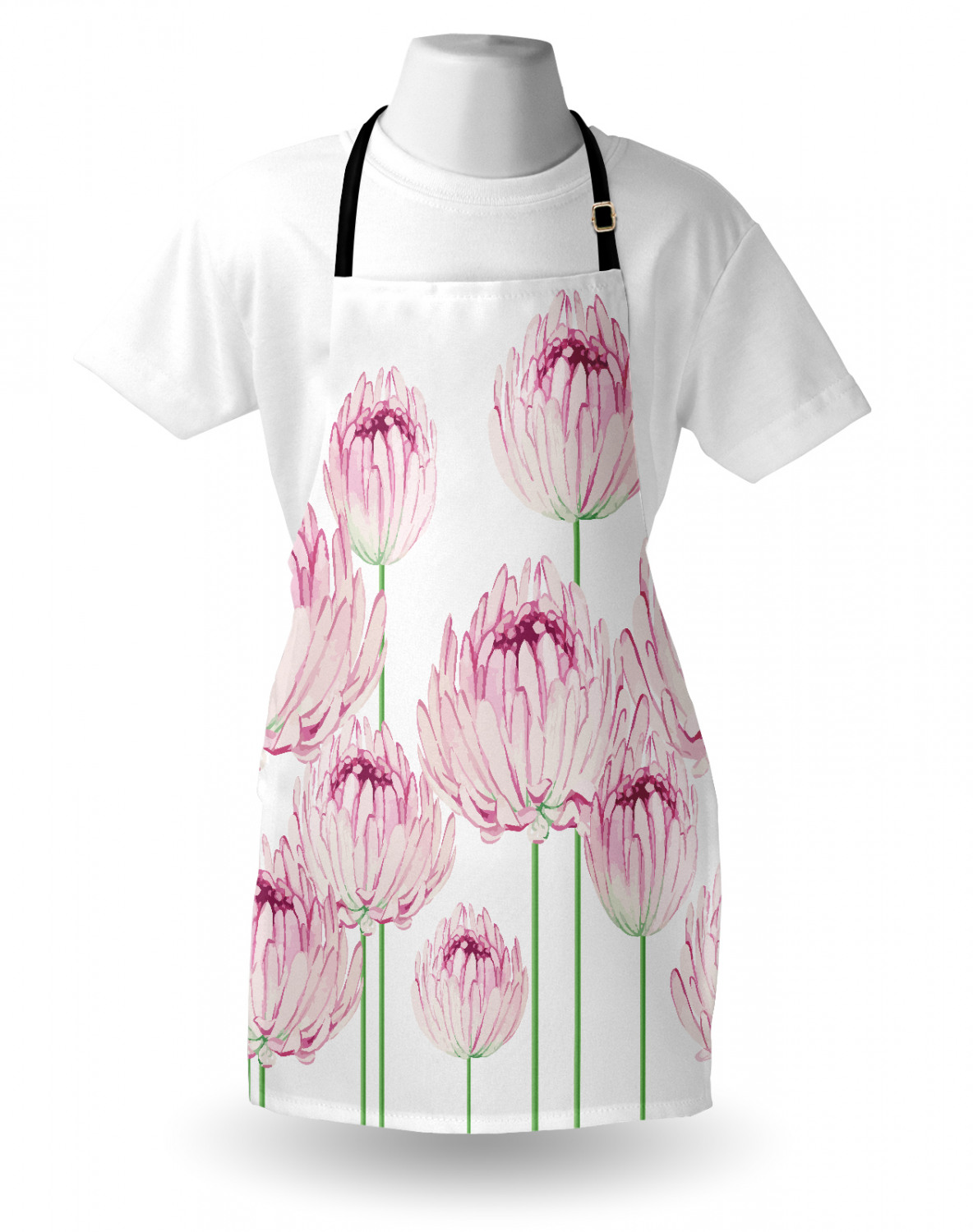 Ambesonne Flower Apron Unisex Kitchen Bib with Adjustable Neck Cooking Baking - Bild 153 von 183