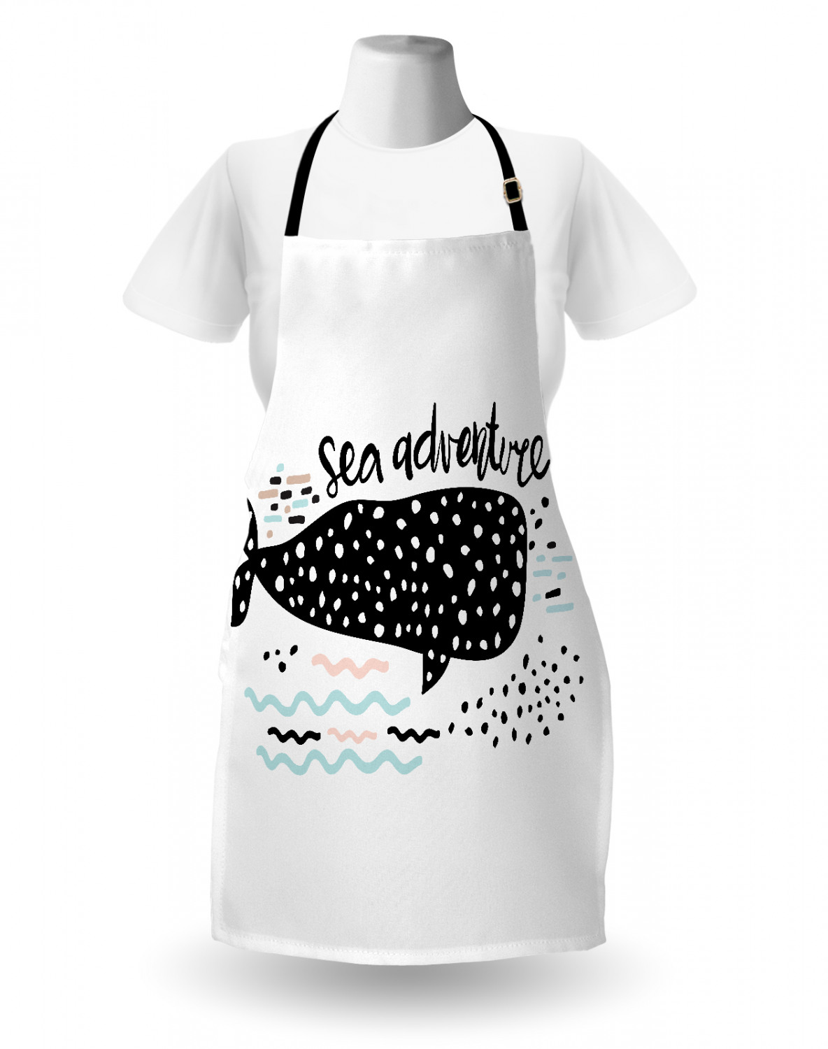 Marine Whale Apron Unisex Kitchen Bib with Adjustable Neck Cooking Baking