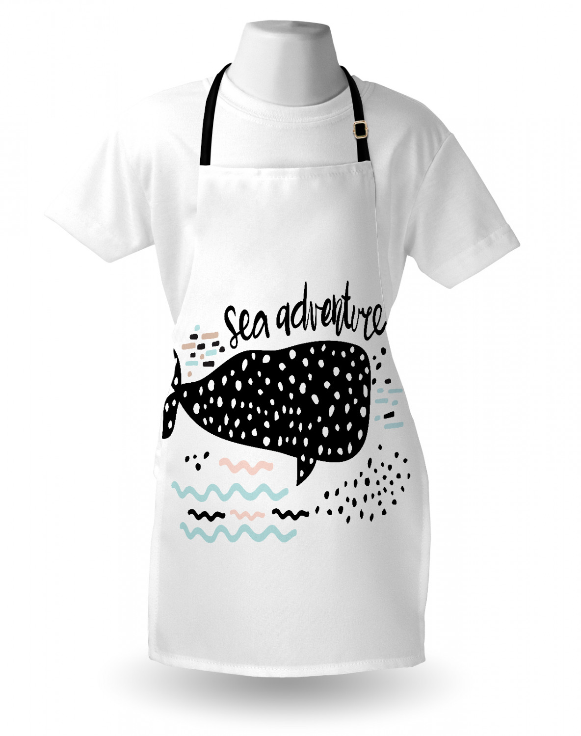 Marine Whale Apron Unisex Kitchen Bib with Adjustable Neck Cooking Baking