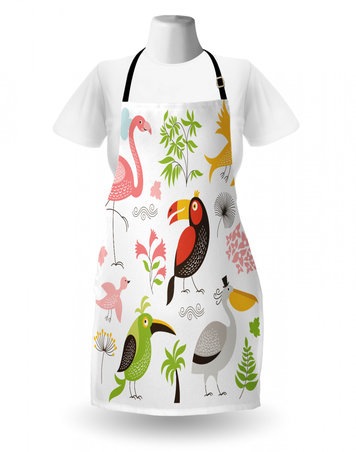 Ambesonne Apron with Adjustable Neck for Gardening Cooking Vivid Colors