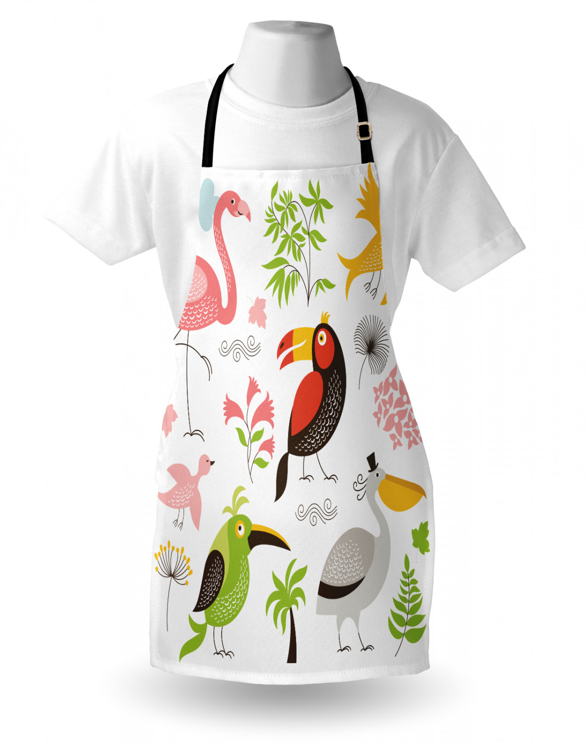 Ambesonne Apron with Adjustable Neck for Gardening Cooking Vivid Colors