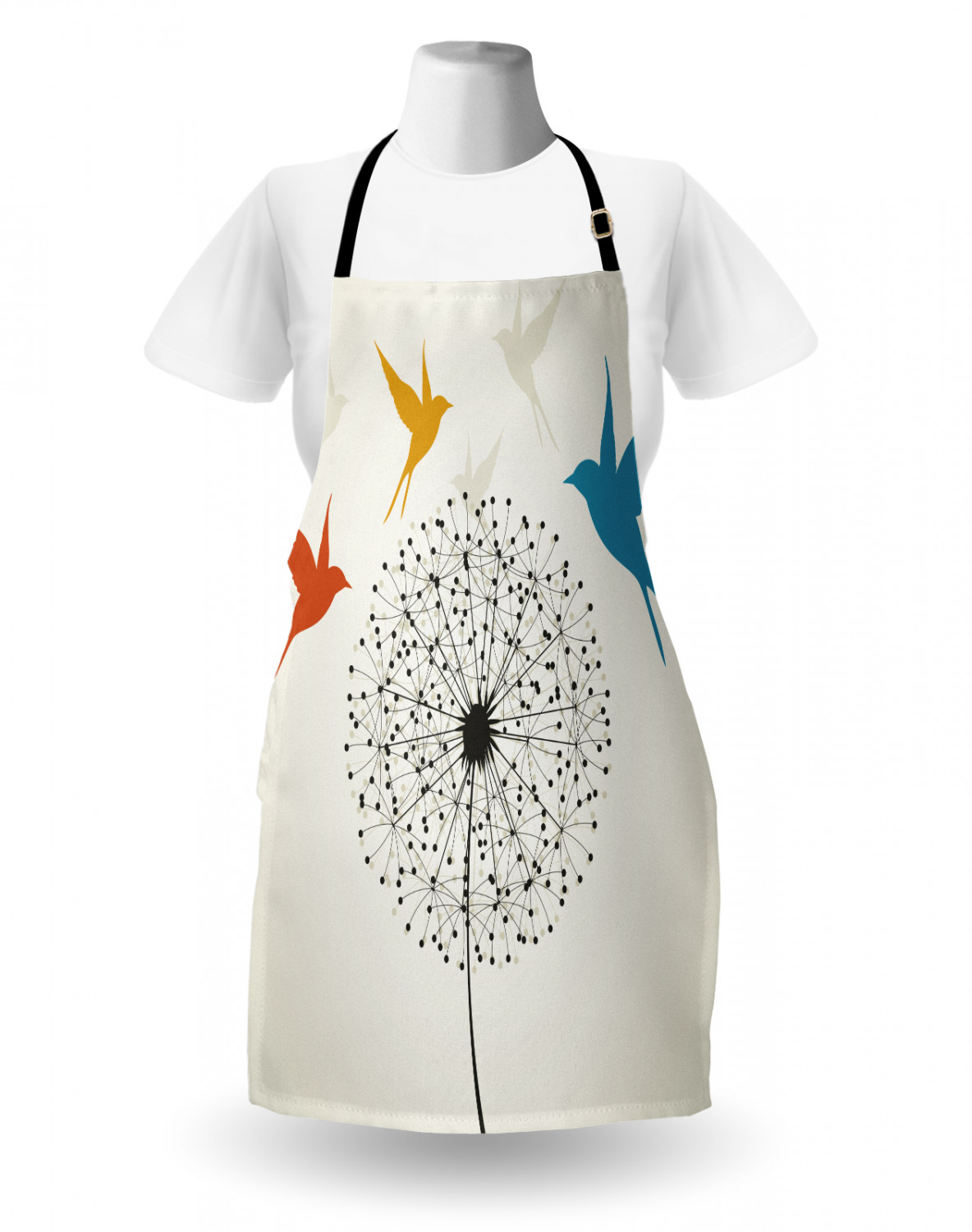 Ambesonne Apron with Adjustable Neck for Gardening Cooking Vivid Colors