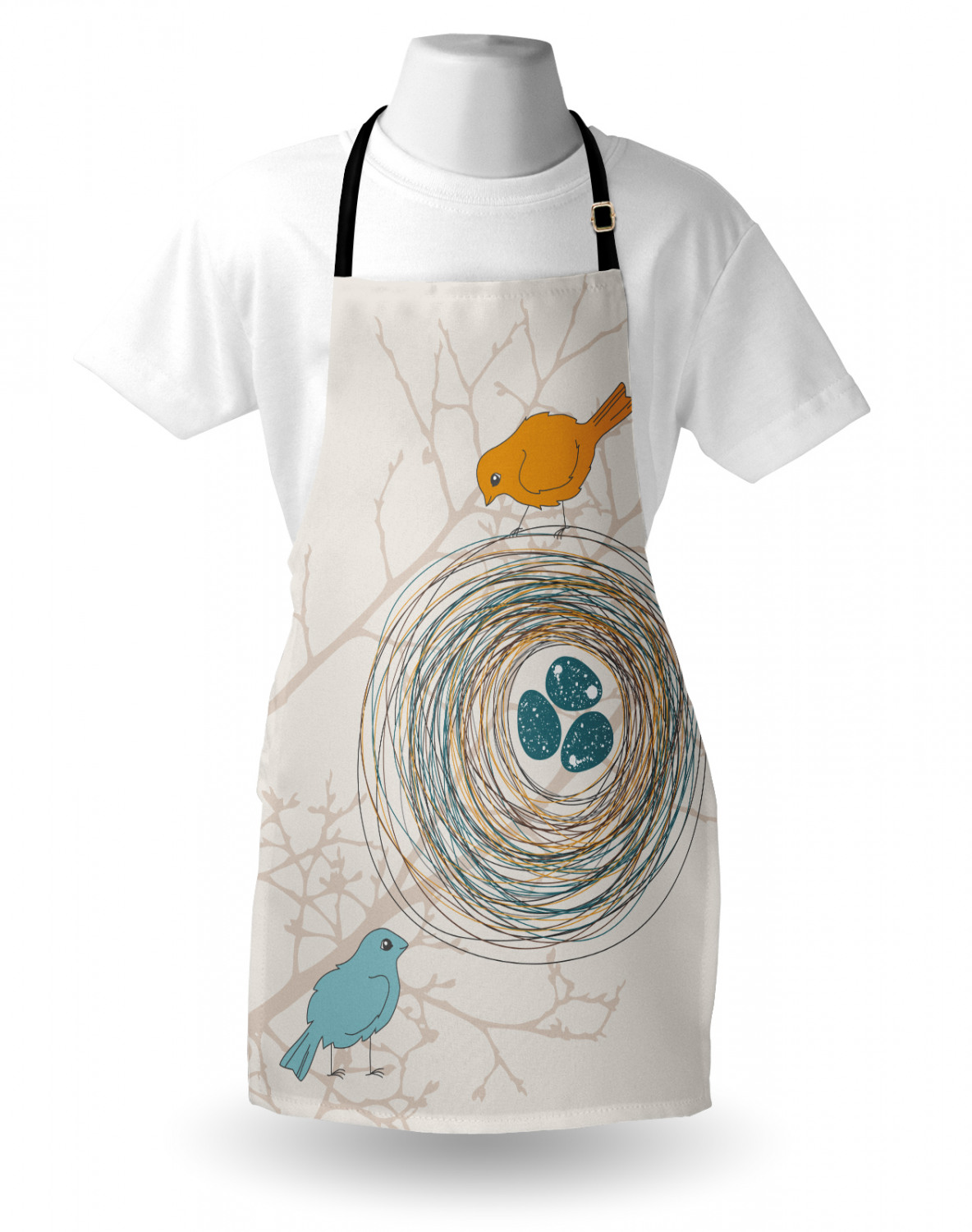 Ambesonne Apron with Adjustable Neck for Gardening Cooking Vivid Colors