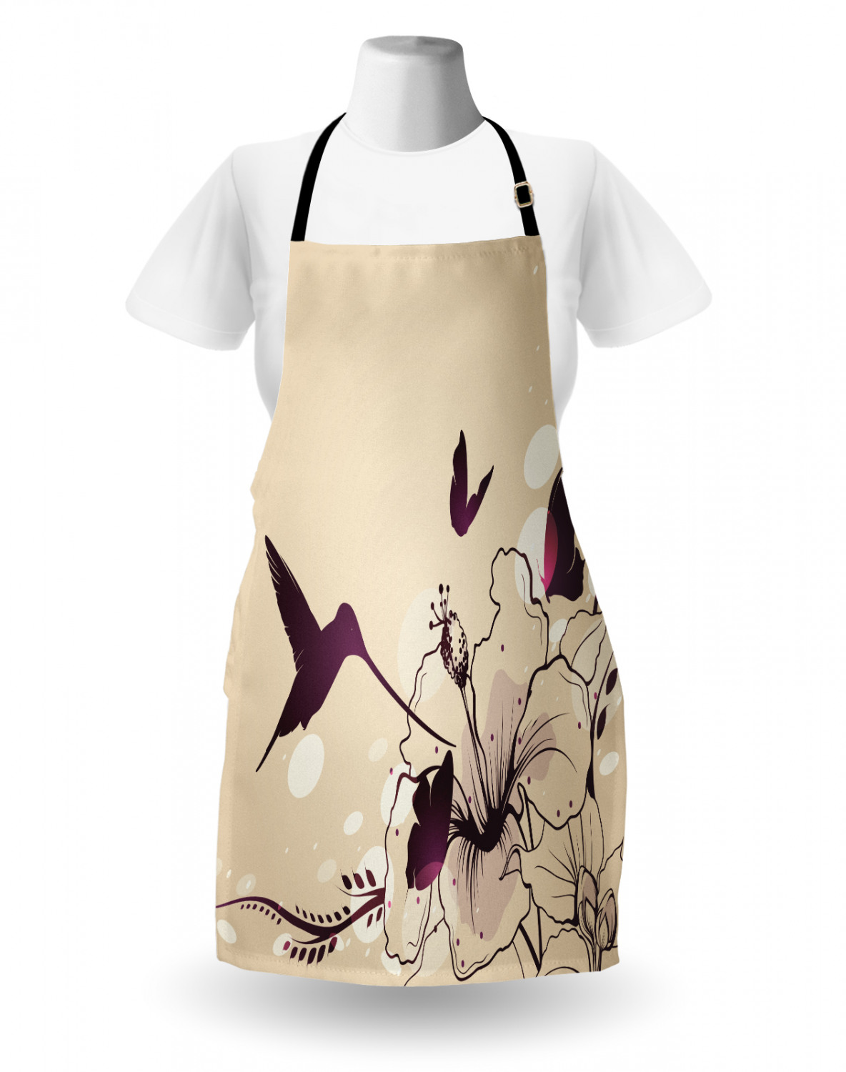 Ambesonne Apron with Adjustable Neck for Gardening Cooking Vivid Colors