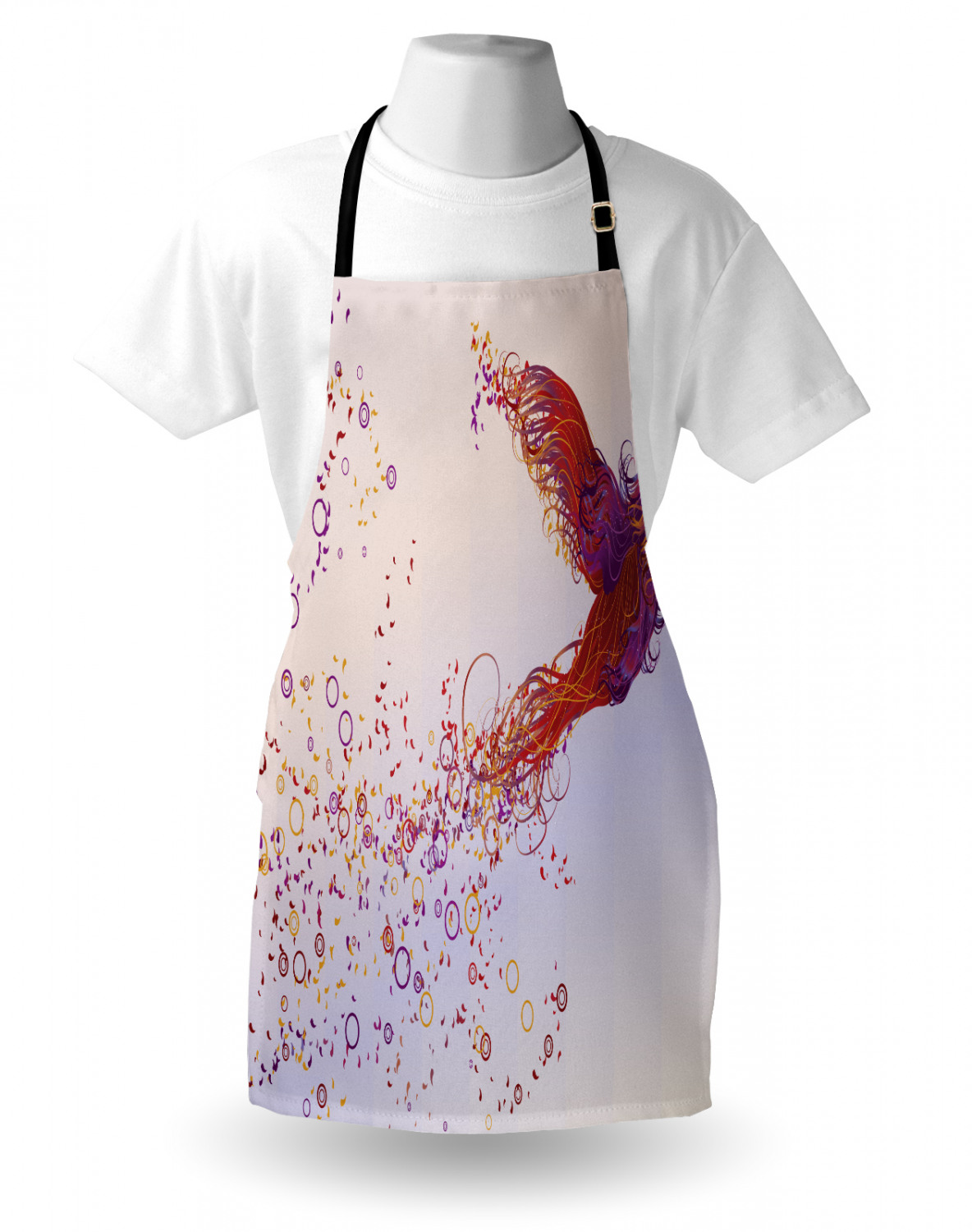 Ambesonne Apron with Adjustable Neck for Gardening Cooking Vivid Colors