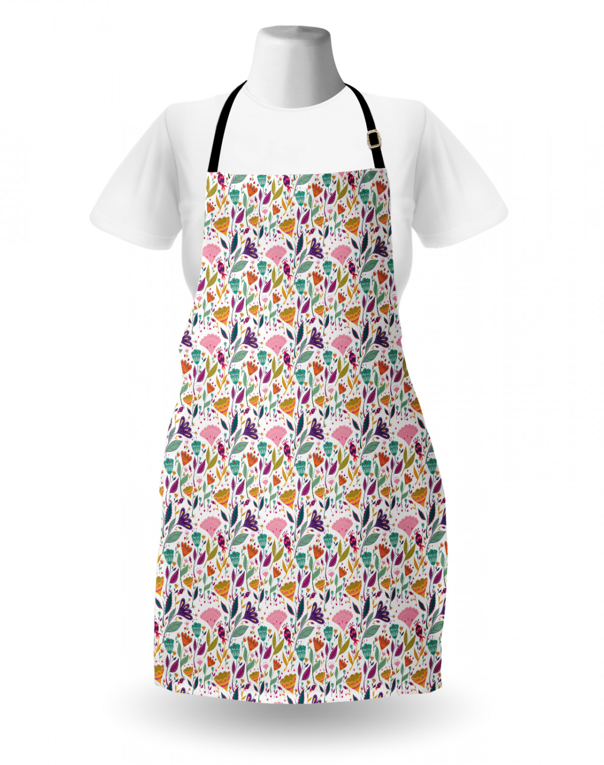 Ambesonne Flower Apron Unisex Kitchen Bib with Adjustable Neck Cooking Baking - Bild 113 von 183