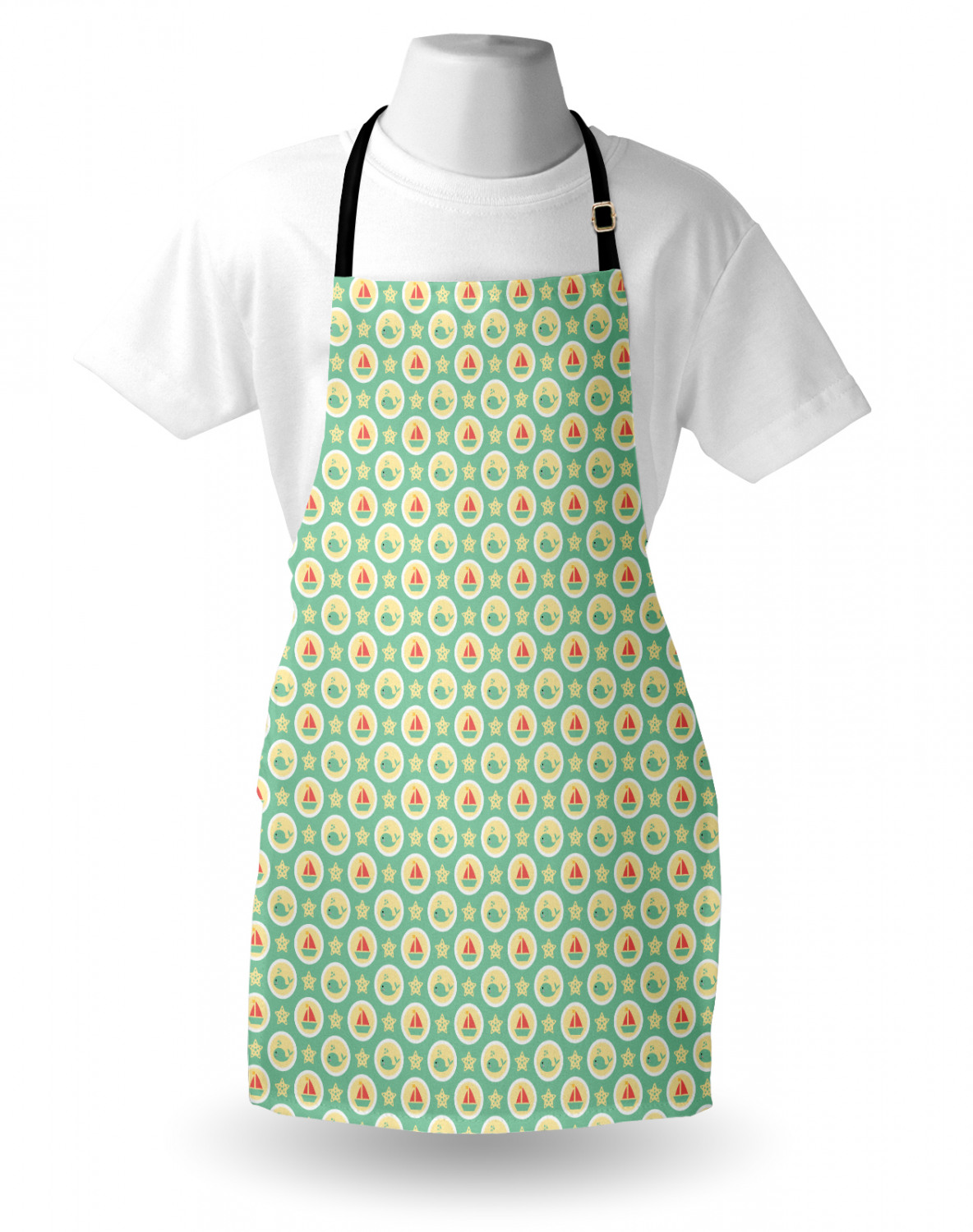 Marine Whale Apron Unisex Kitchen Bib with Adjustable Neck Cooking Baking