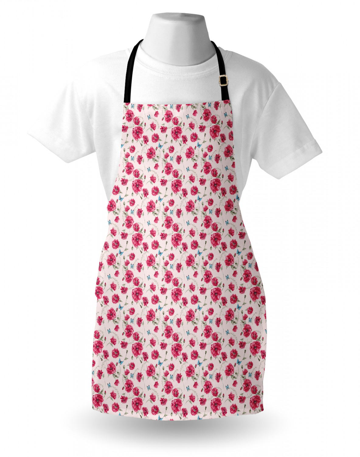 Ambesonne Pink Apron Unisex Kitchen Bib with Adjustable Neck Cooking Baking