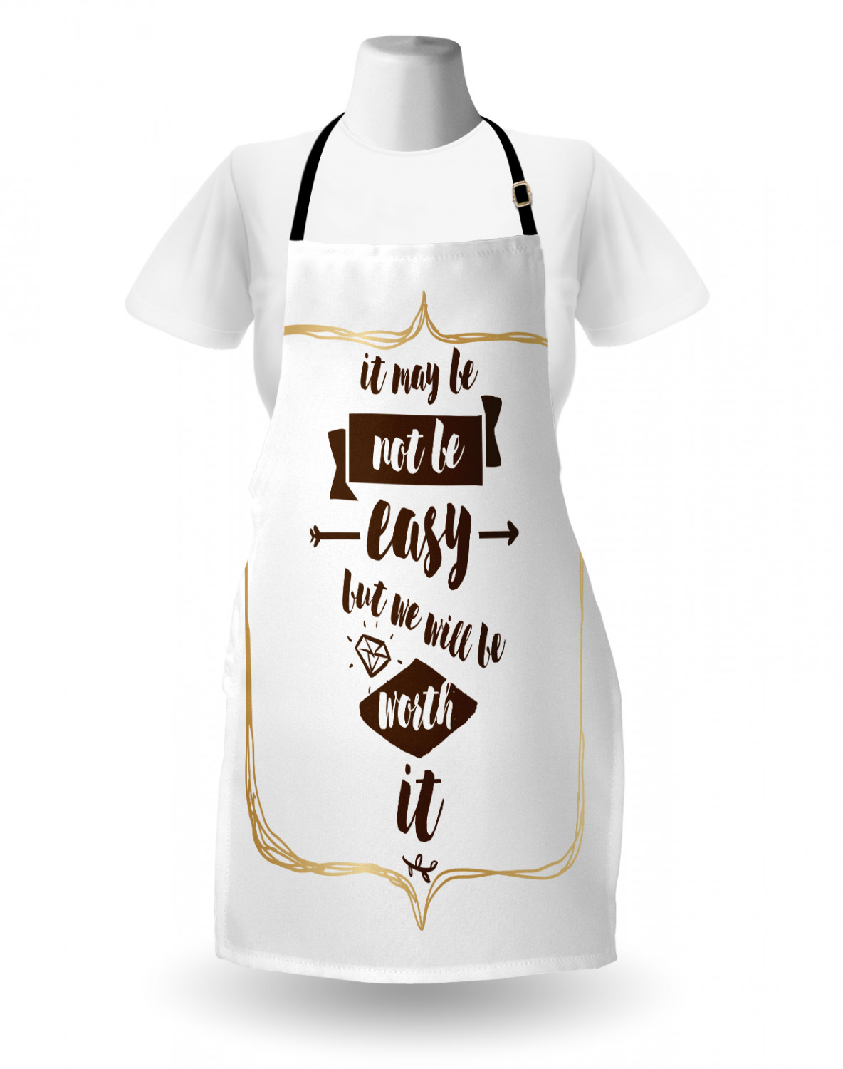 Wedding Apron Unisex Kitchen Bib with Adjustable Neck for Cooking Baking