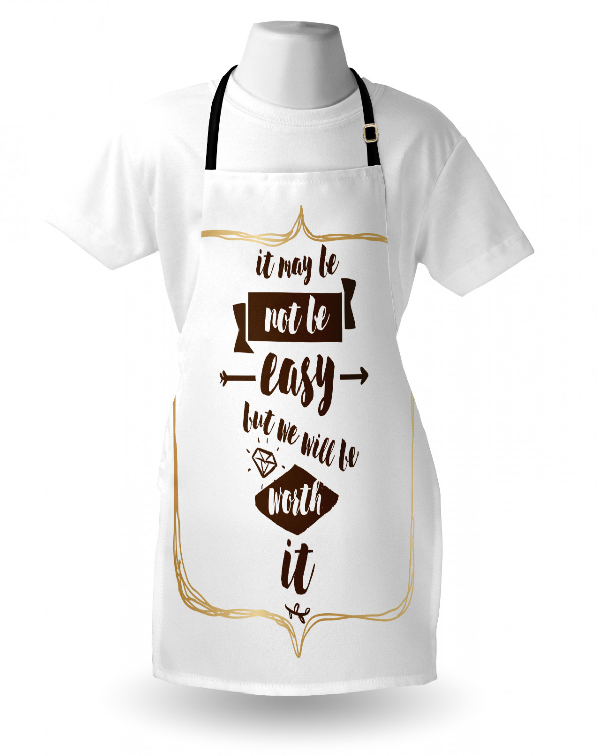 Wedding Apron Unisex Kitchen Bib with Adjustable Neck for Cooking Baking