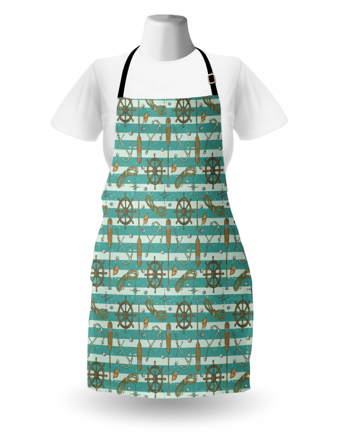 Nautical Whale Apron Unisex Kitchen Bib with Adjustable Neck Cooking