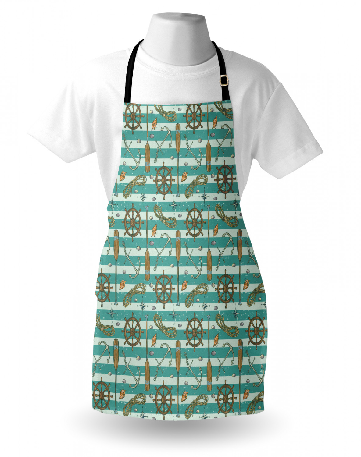 Nautical Whale Apron Unisex Kitchen Bib with Adjustable Neck Cooking