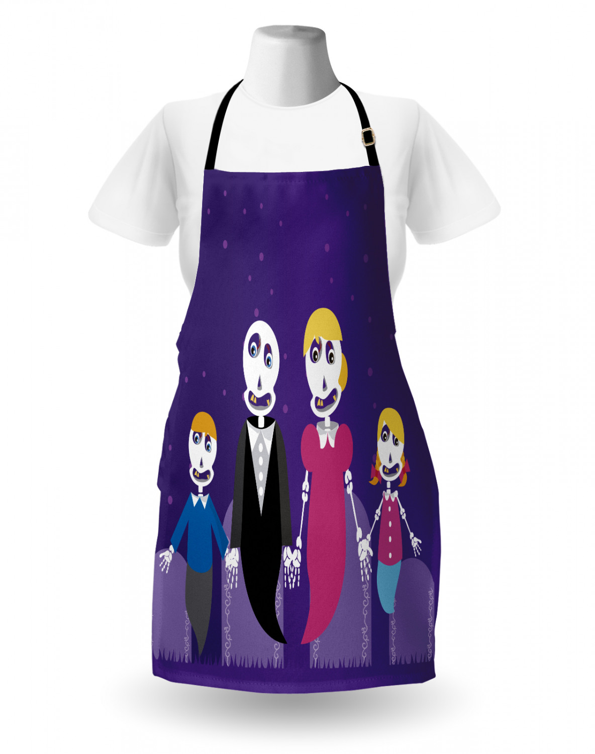 Mexican Sugar Skull Apron Unisex Kitchen Bib with Adjustable Neck Cooking Baking