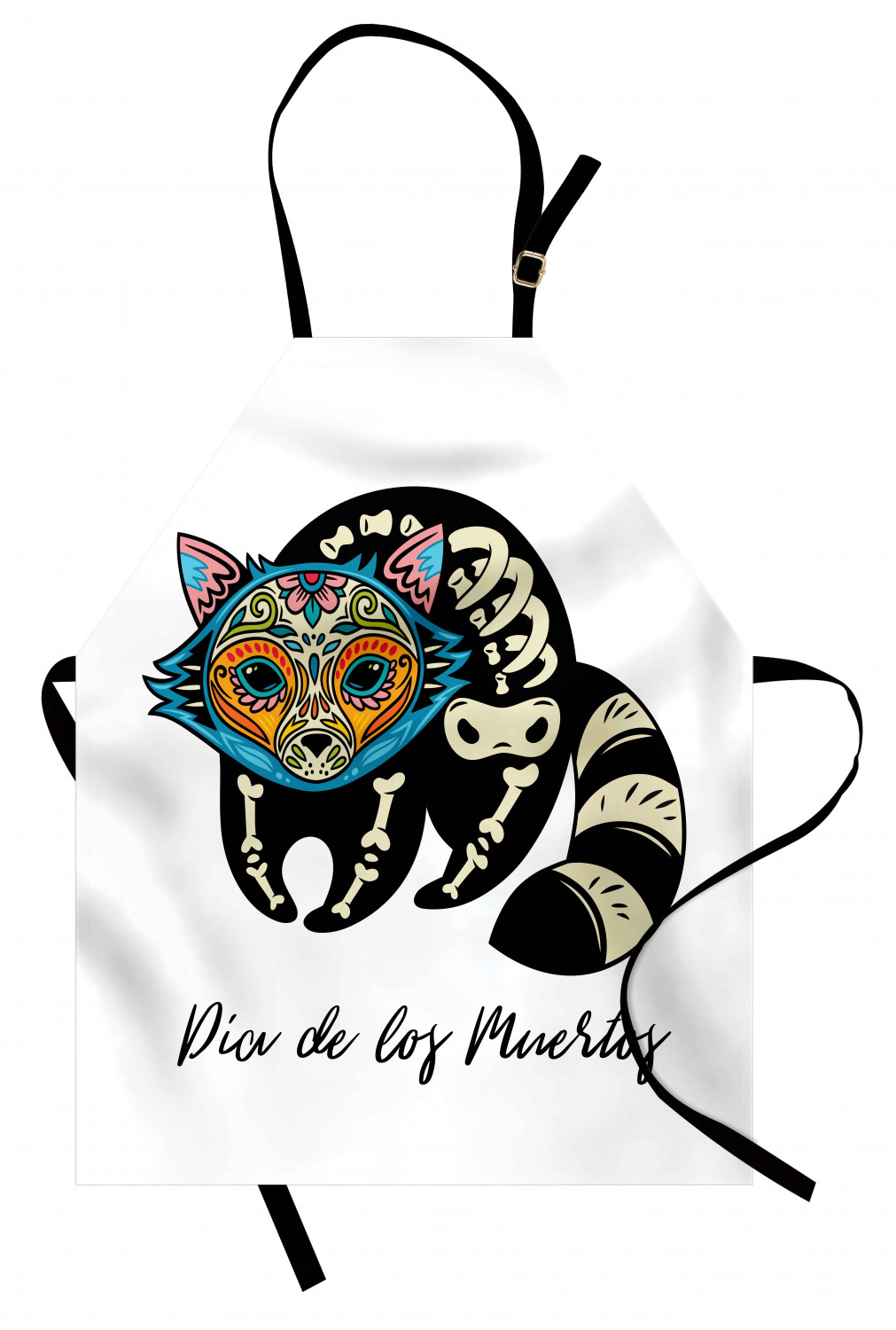 Mexican Sugar Skull Apron Unisex Kitchen Bib with Adjustable Neck Cooking Baking