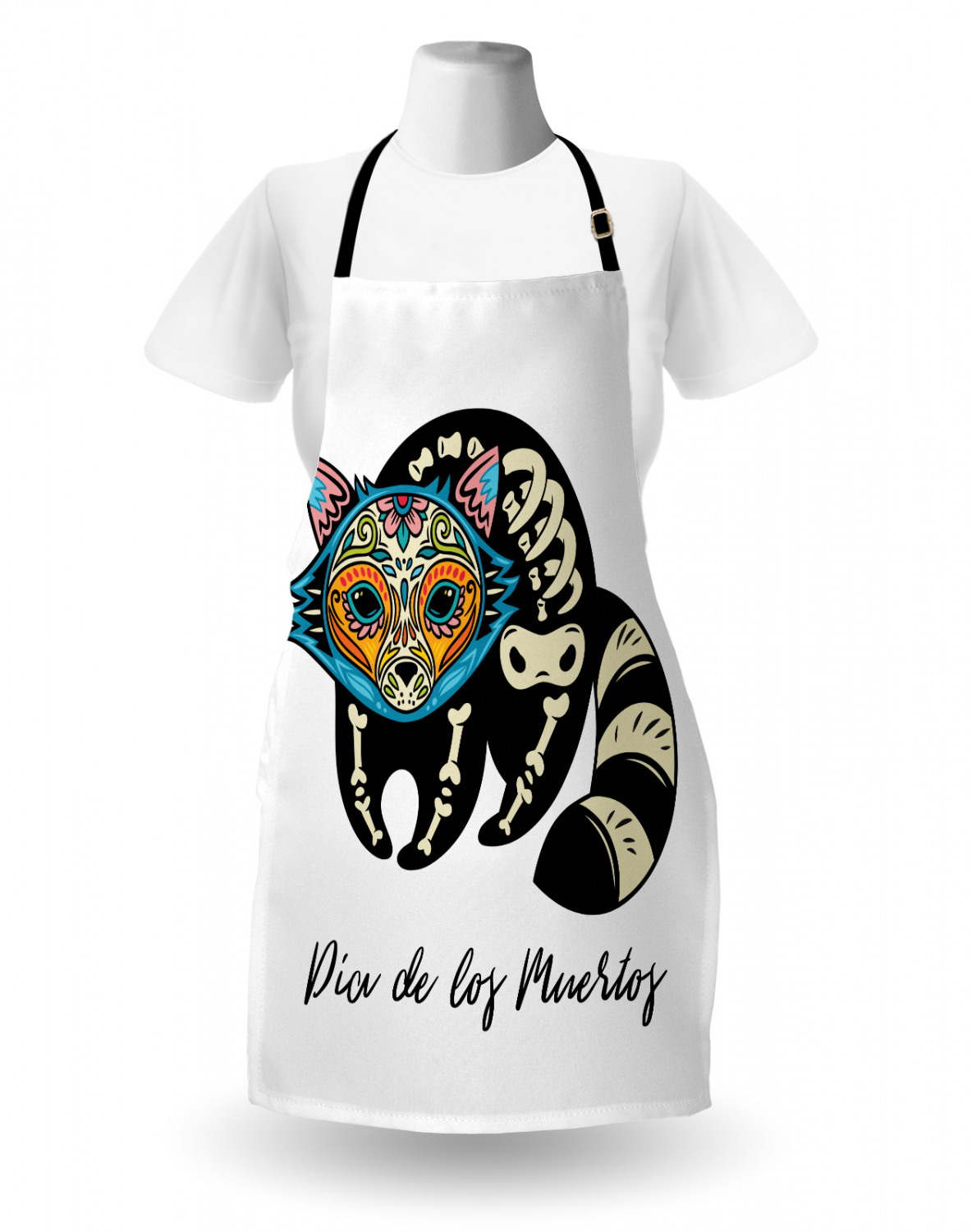 Mexican Sugar Skull Apron Unisex Kitchen Bib with Adjustable Neck Cooking Baking